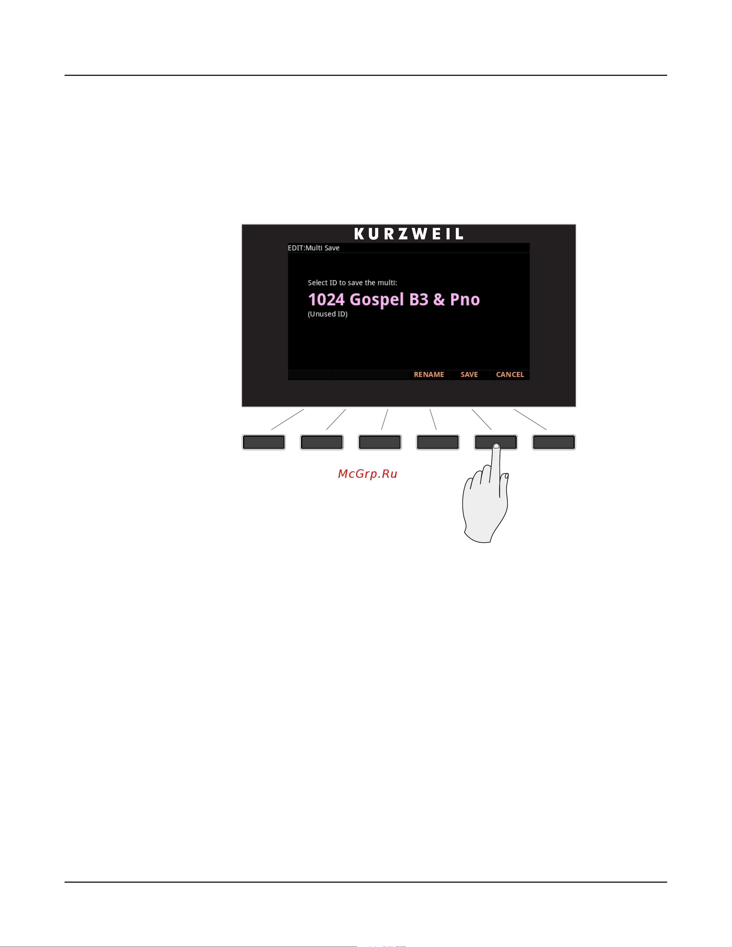 Kurzweil FORTE [120/244] Saving a user multi