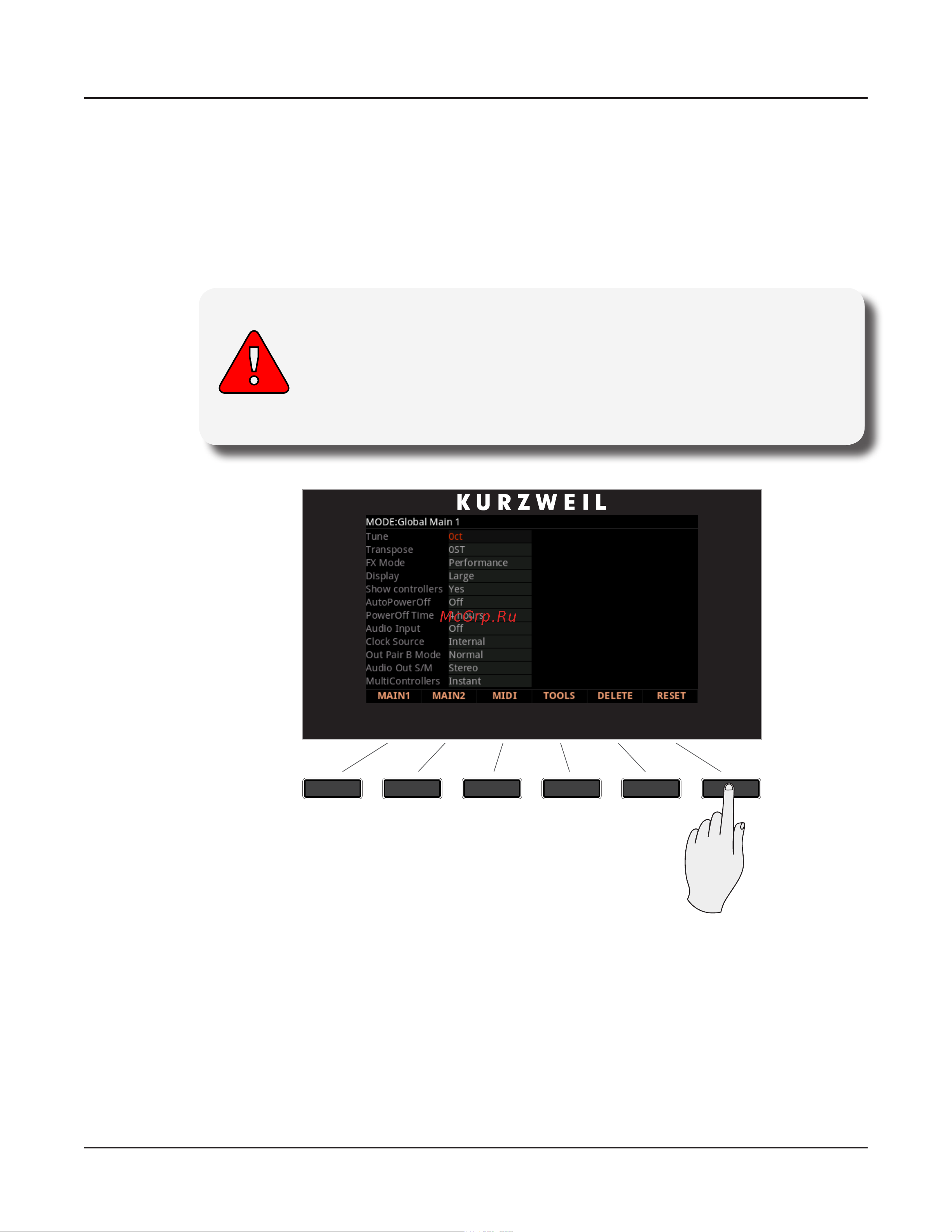 Kurzweil FORTE [172/244] Reset page