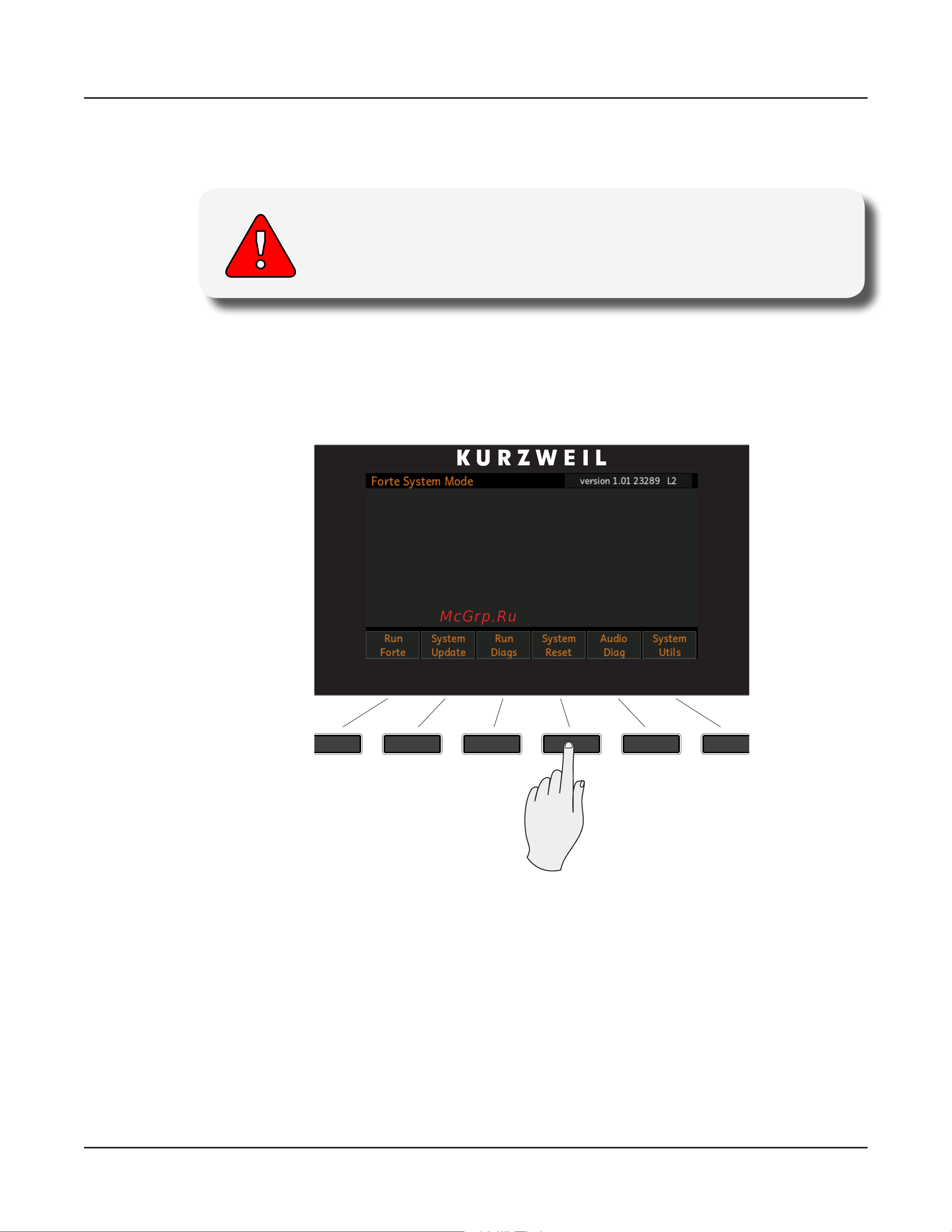 Kurzweil FORTE [195/244] System reset