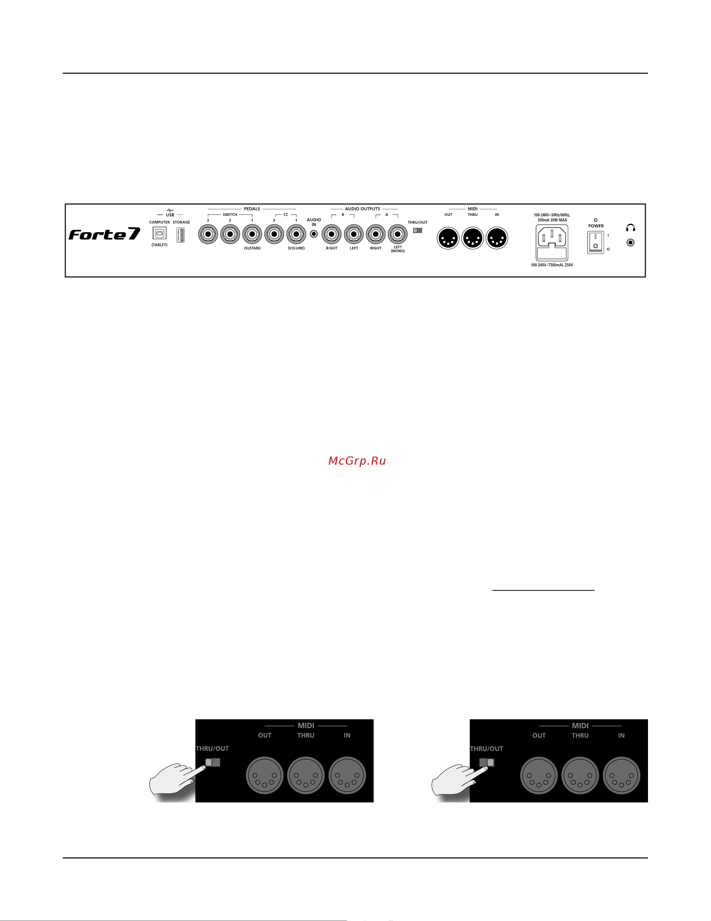 Kurzweil FORTE [23/244] The ac power jack