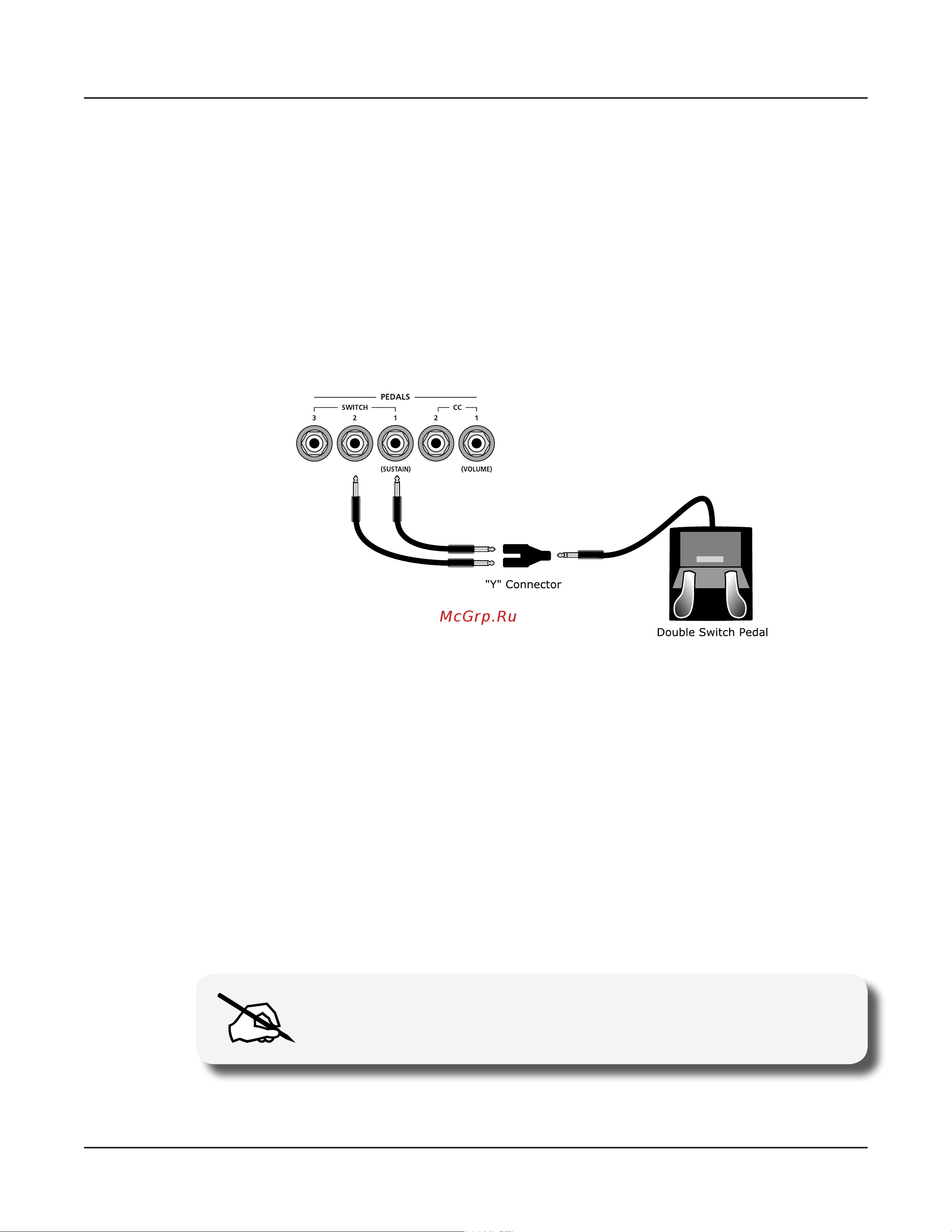 Kurzweil FORTE [28/244] Connecting a dual switch pedal