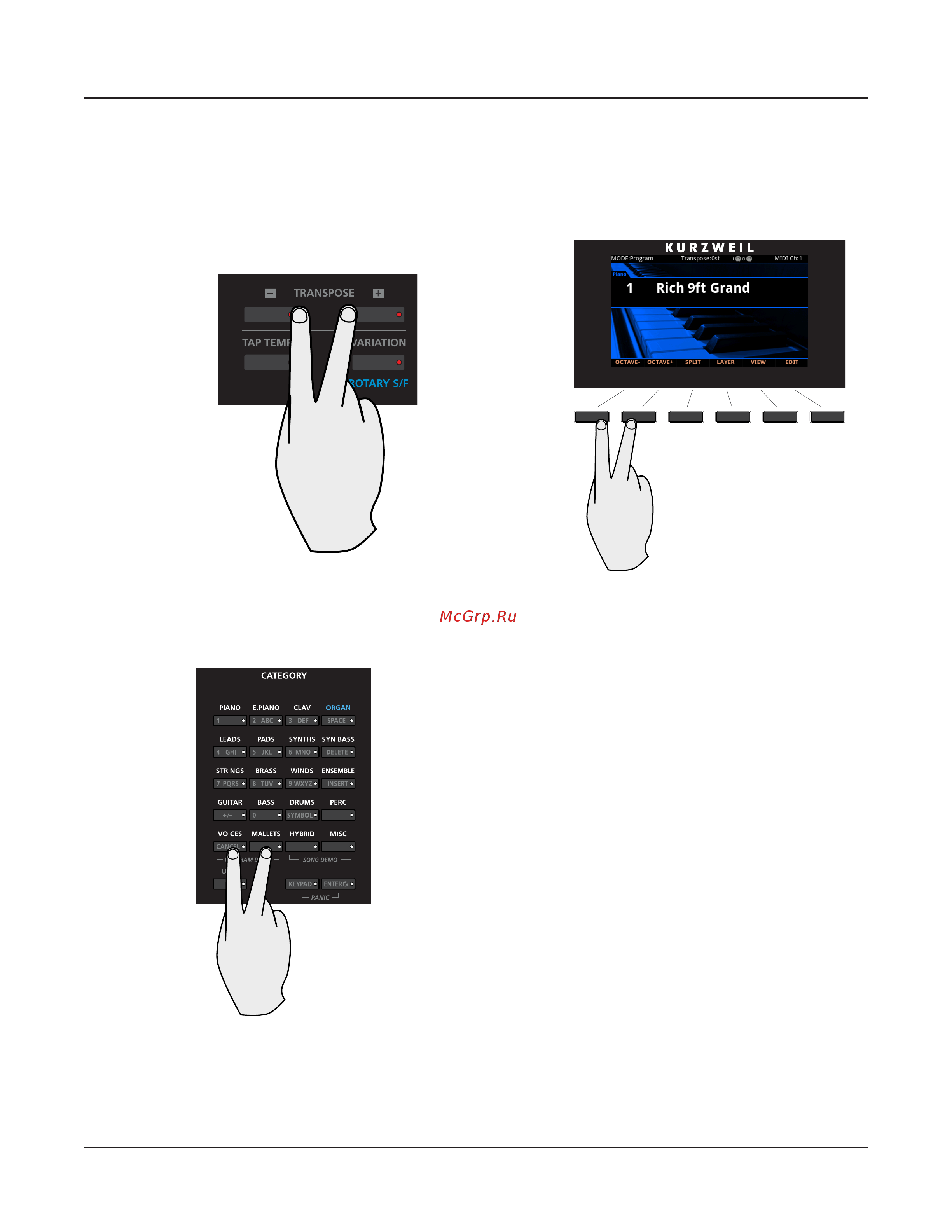 Kurzweil FORTE [54/244] Reset transposition