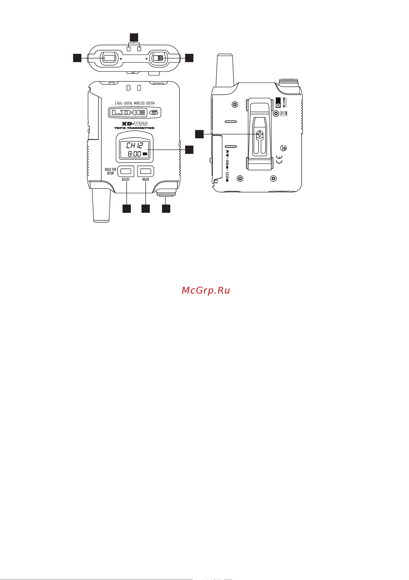LINE 6 XD-V55 [7/22] Beltpack transmitter