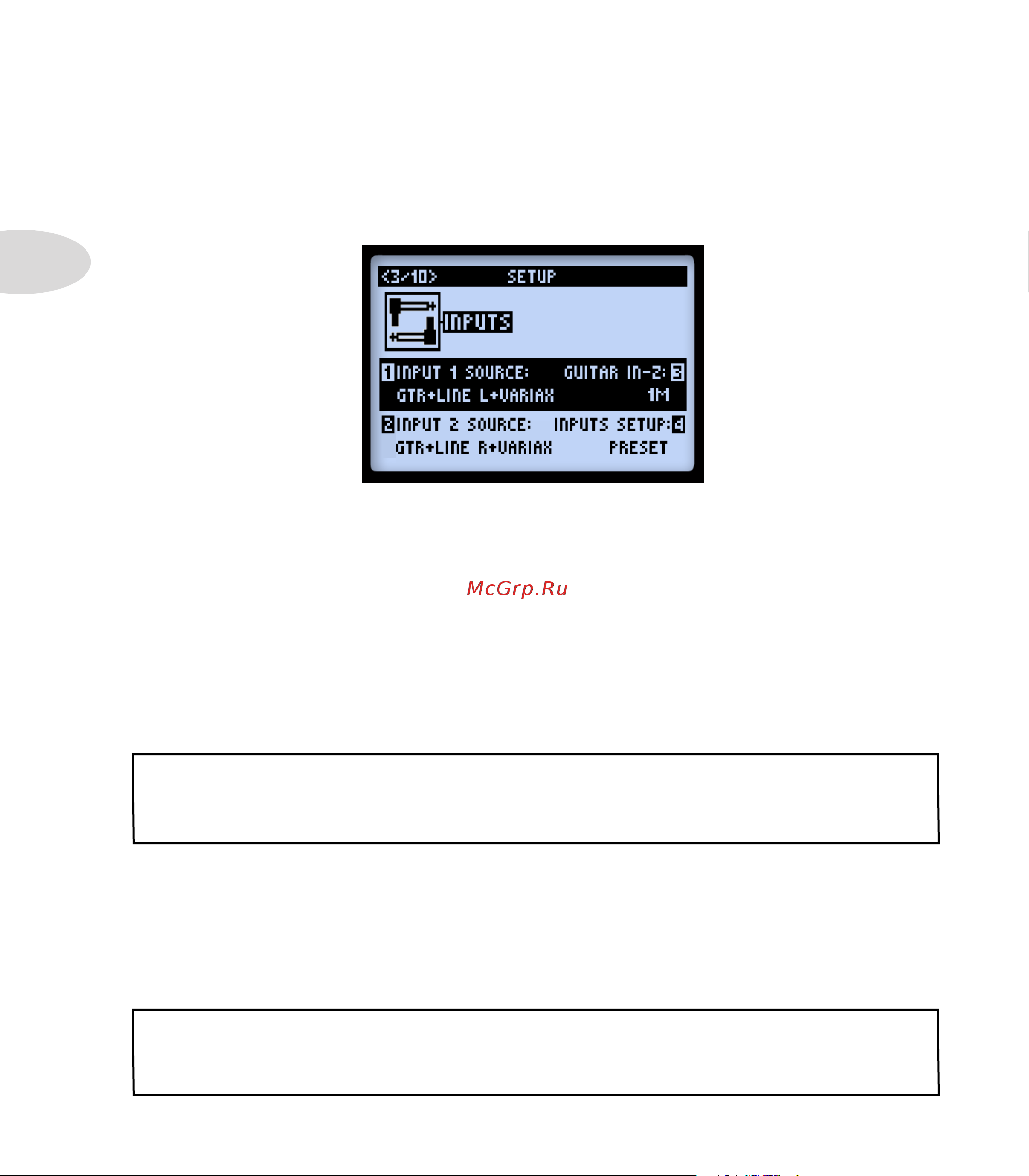 LINE 6 POD HD Pro [14/135] Page 3 setup input options