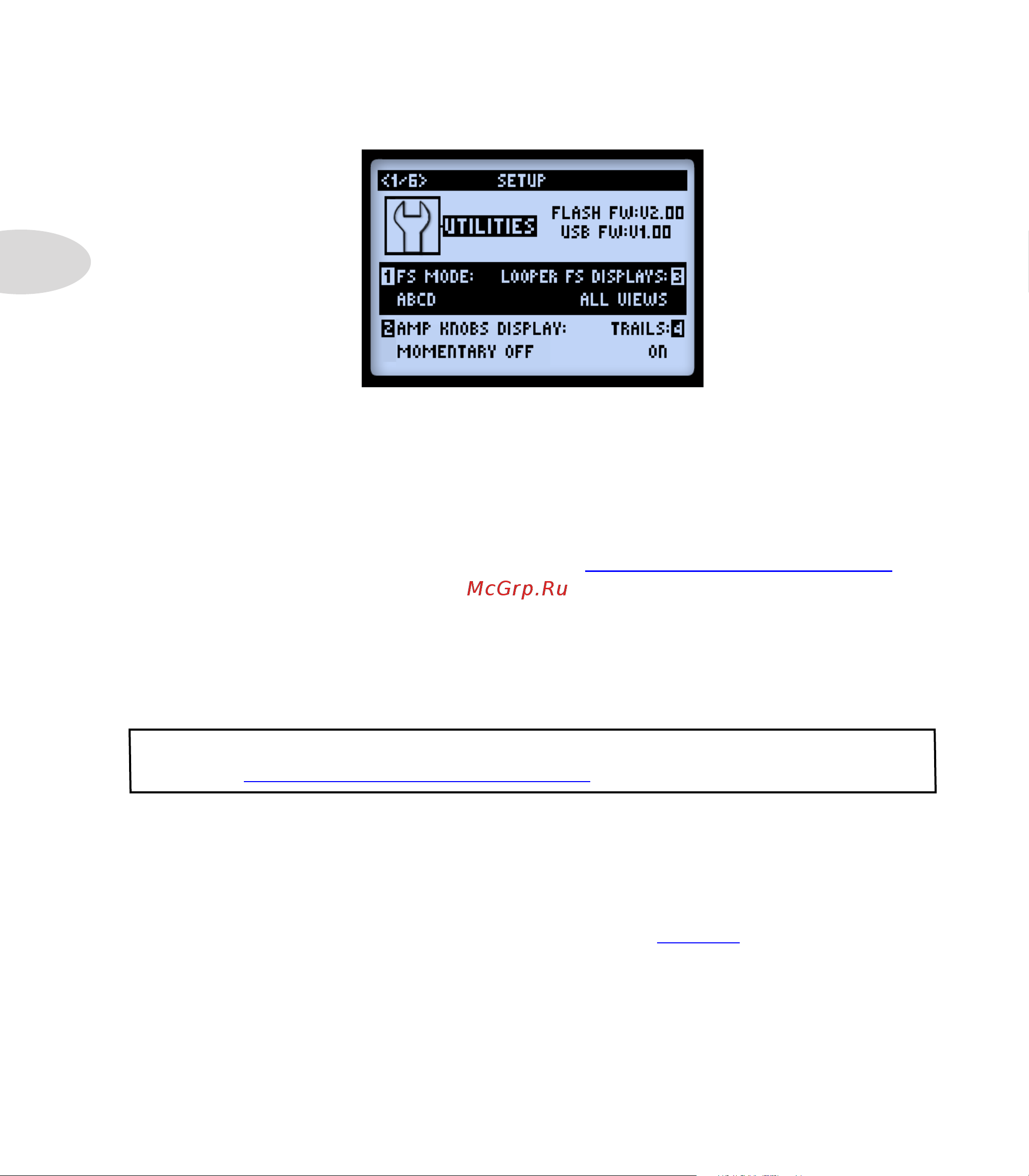LINE 6 POD HD Desktop [12/113] Page 1 setup utilities options