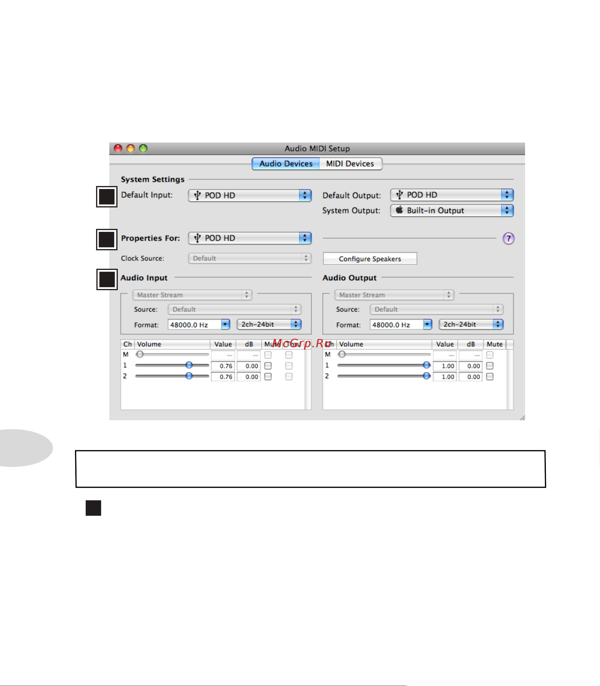 LINE 6 POD HD Desktop [80/113] Mac os x audio midi setup utility