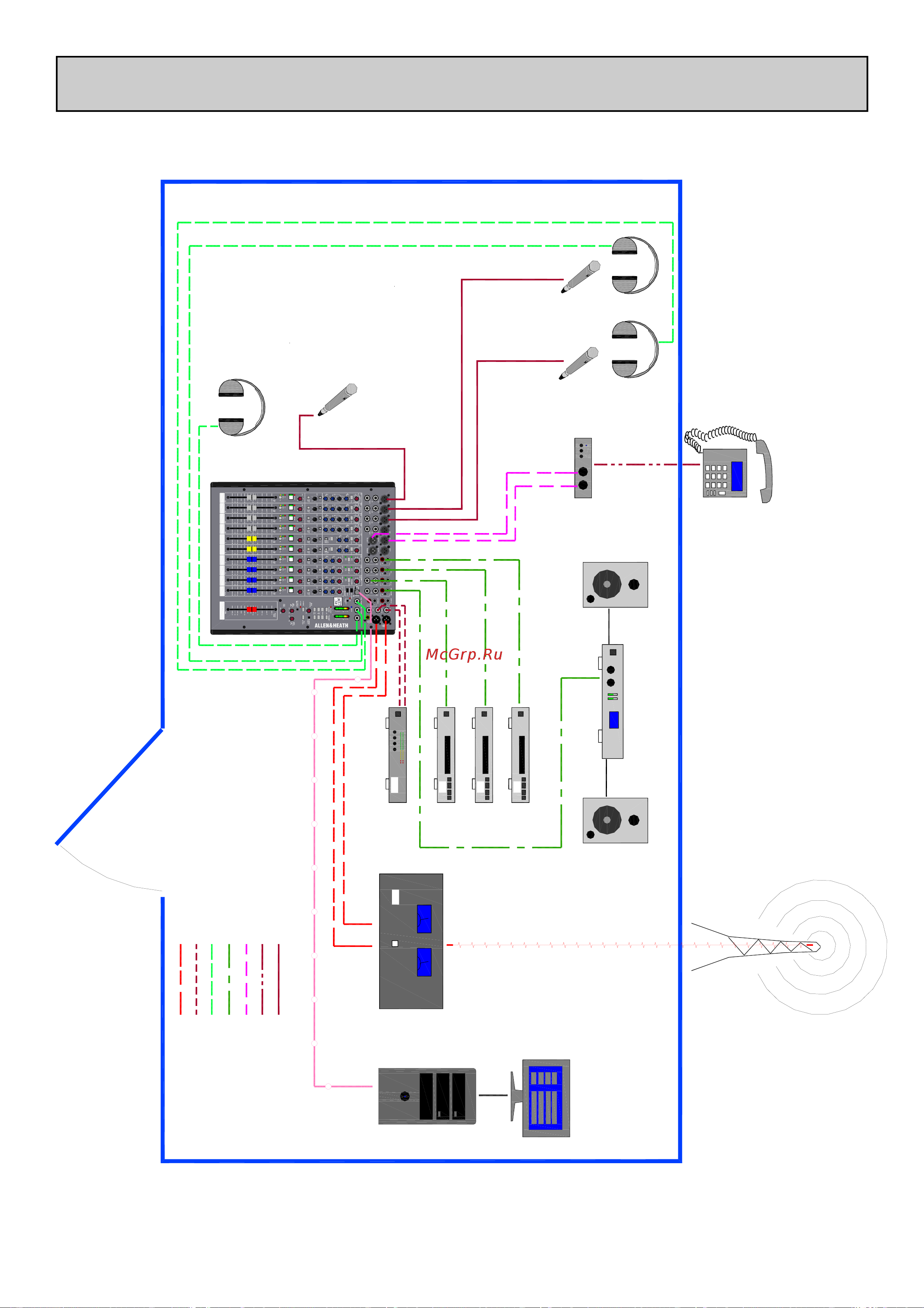 Allen&Heath ALLEN & HEATH XB14 [29/35] Прикладная схема 1 одиночная работа