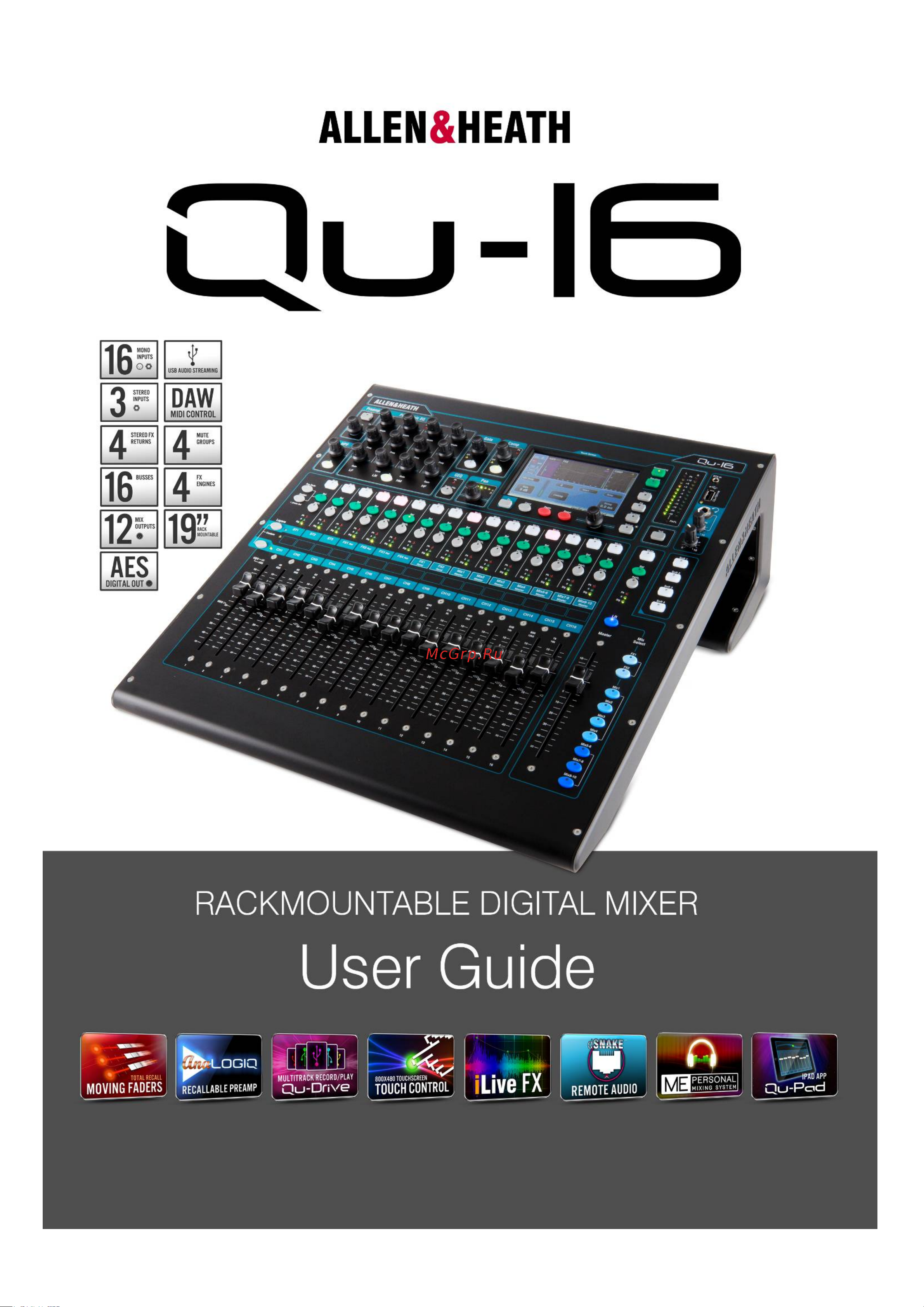 Allen&Heath ALLEN & HEATH Qu-16 Руководство по эксплуатации онлайн