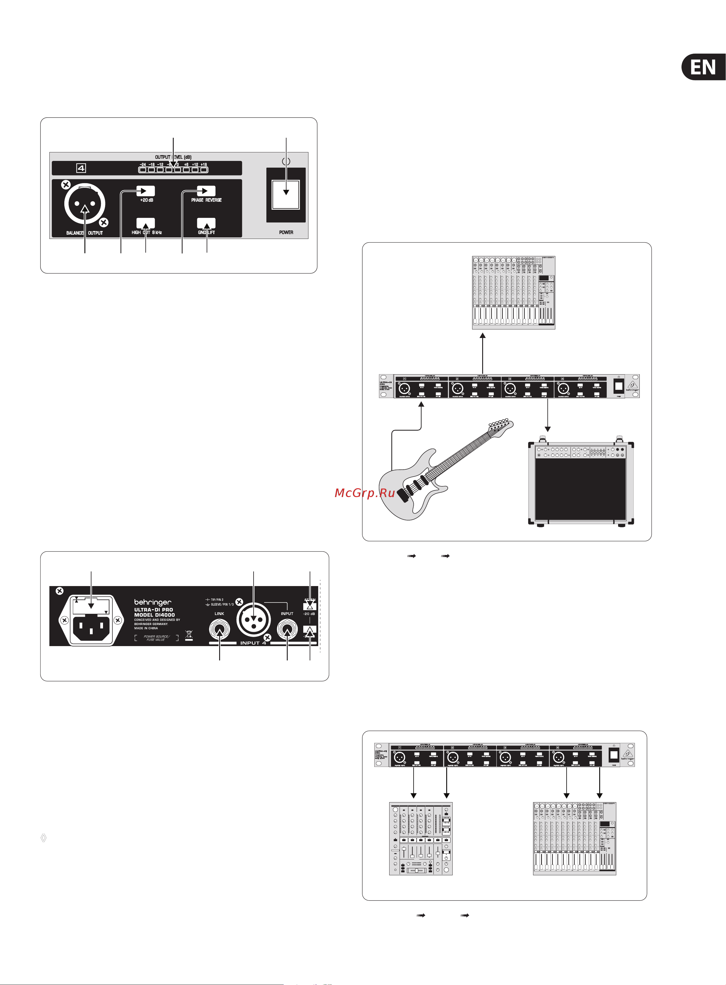 Behringer ULTRA-DI PRO DI4000 [5/9] Control elements