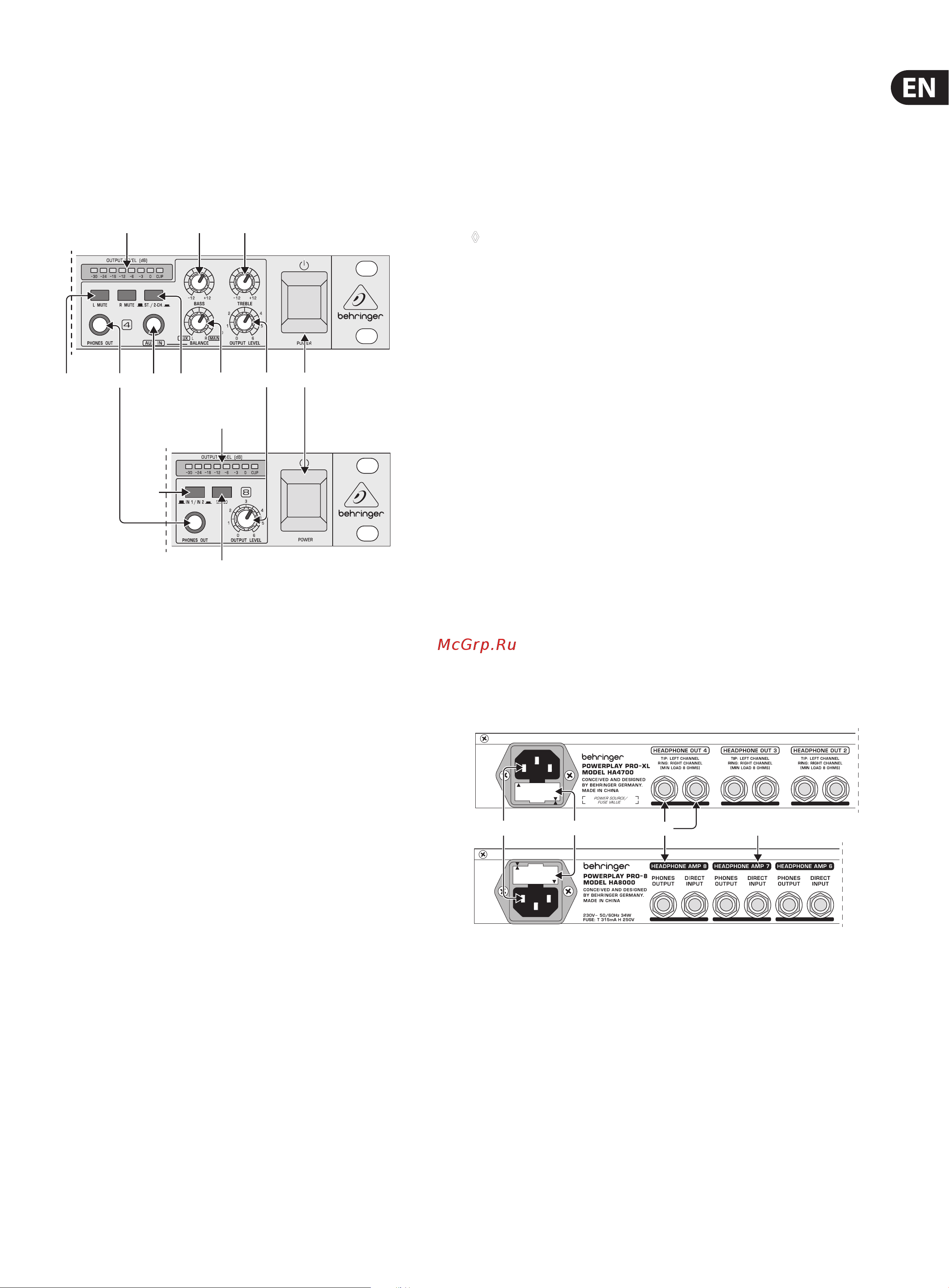 Behringer POWERPLAY PRO-8 HA8000 [5/10] Front panel