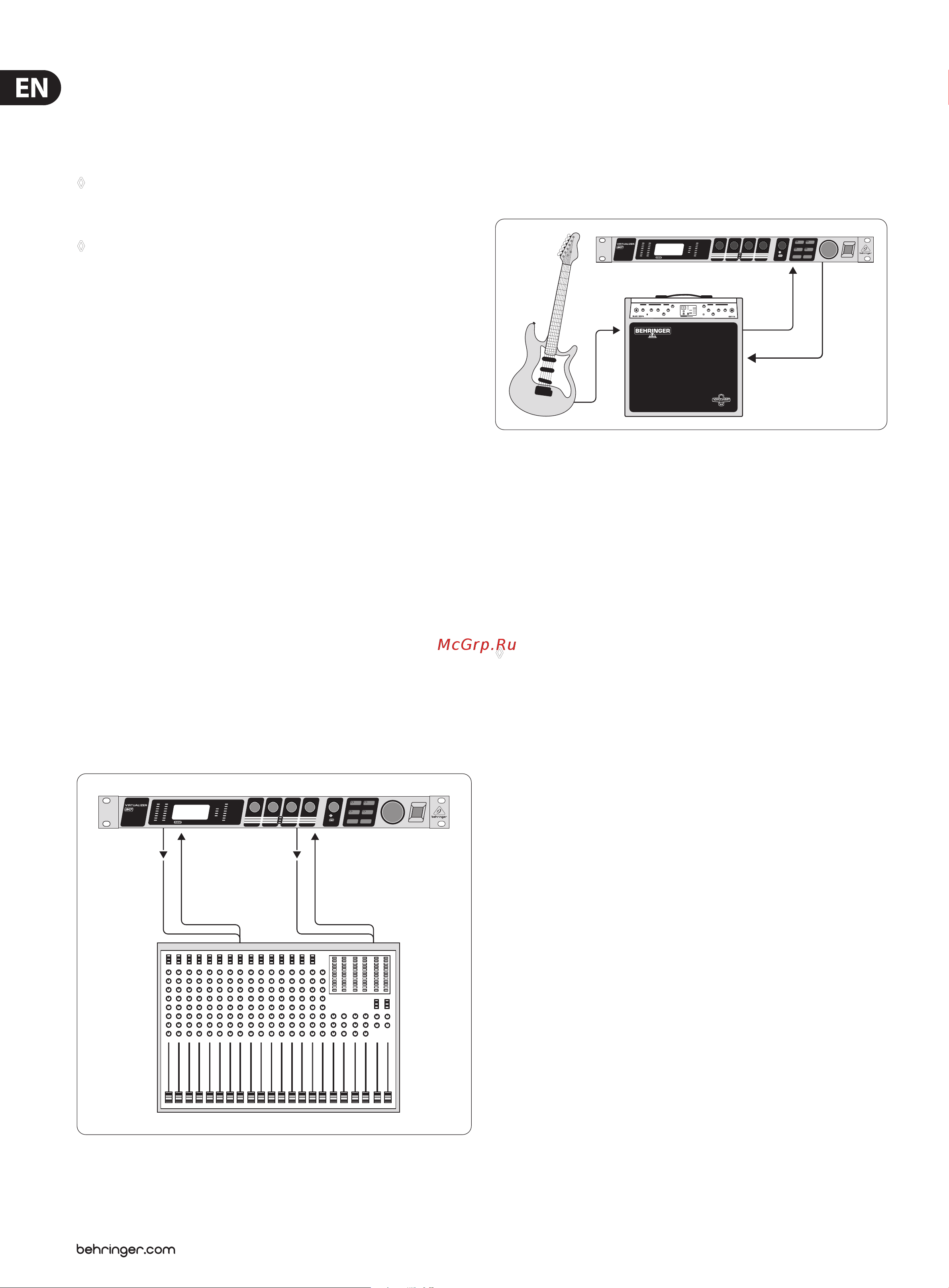 Behringer VIRTUALIZER 3D FX2000 [18/28] Using the virtualizer 3d in the insert path