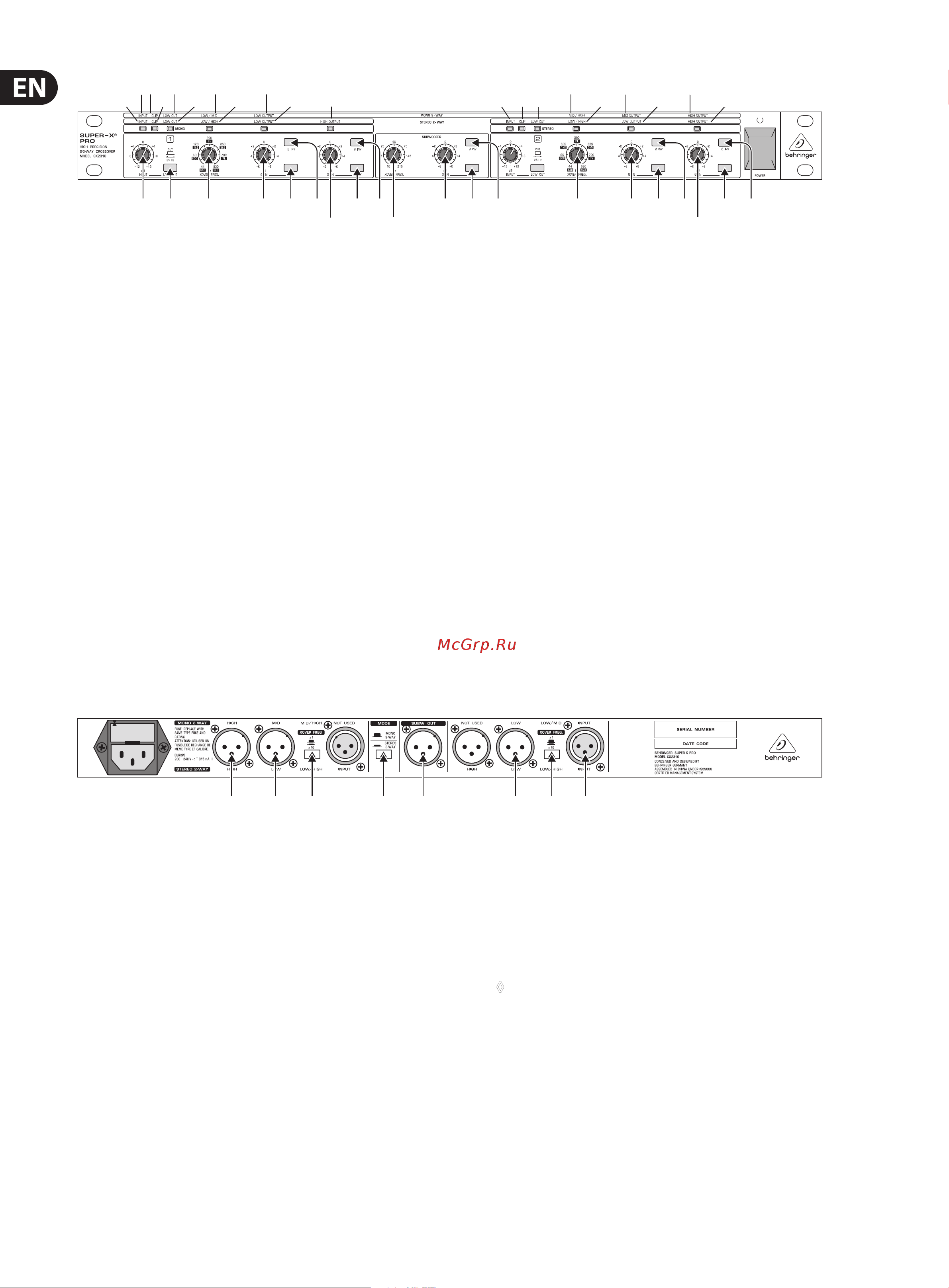 Behringer SUPER-X PRO CX2310 [6/10] Mono 3 way operation with separate subwoofer signal