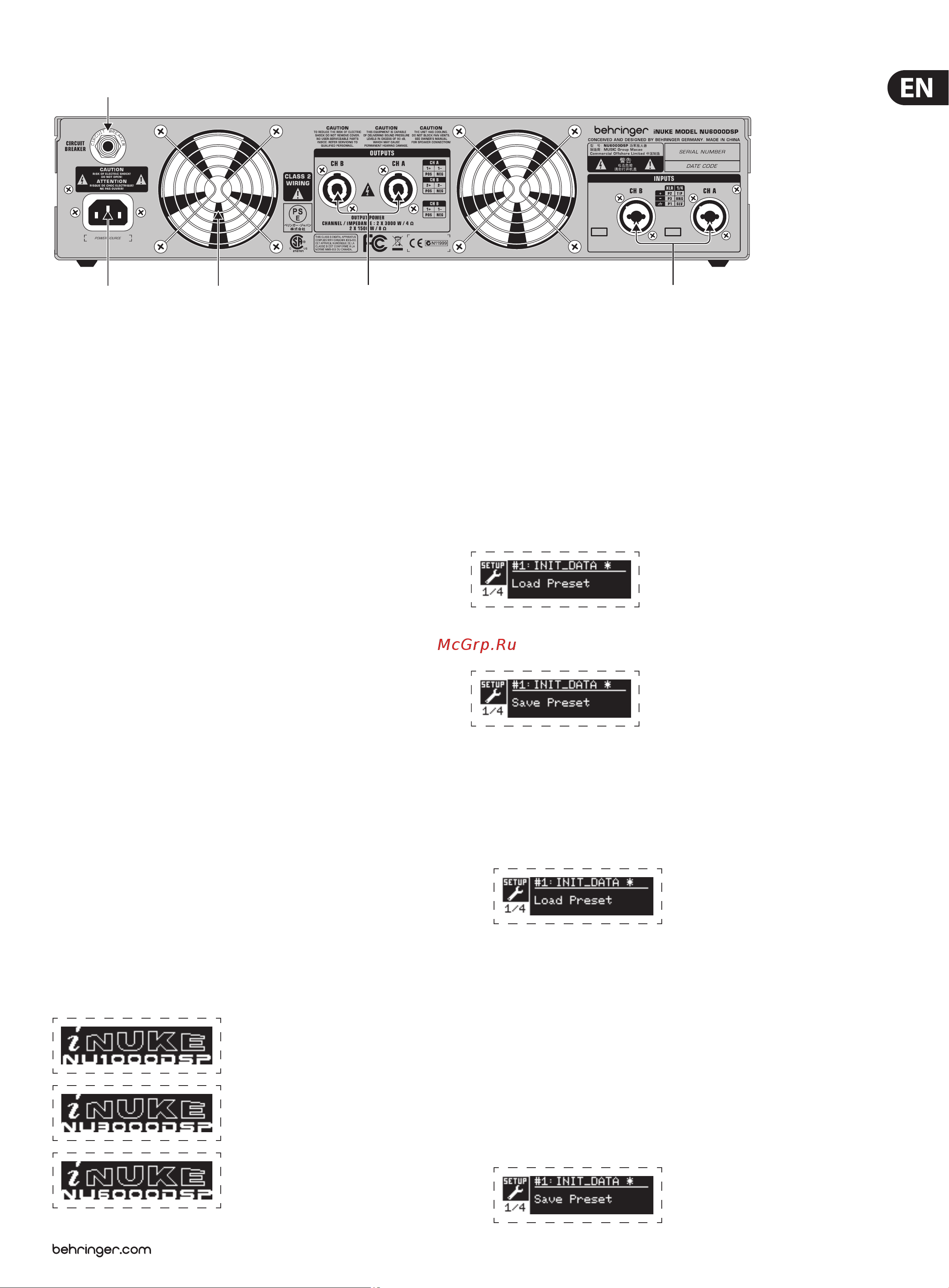 Behringer iNUKE NU6000DSP [5/22] Dsp processor