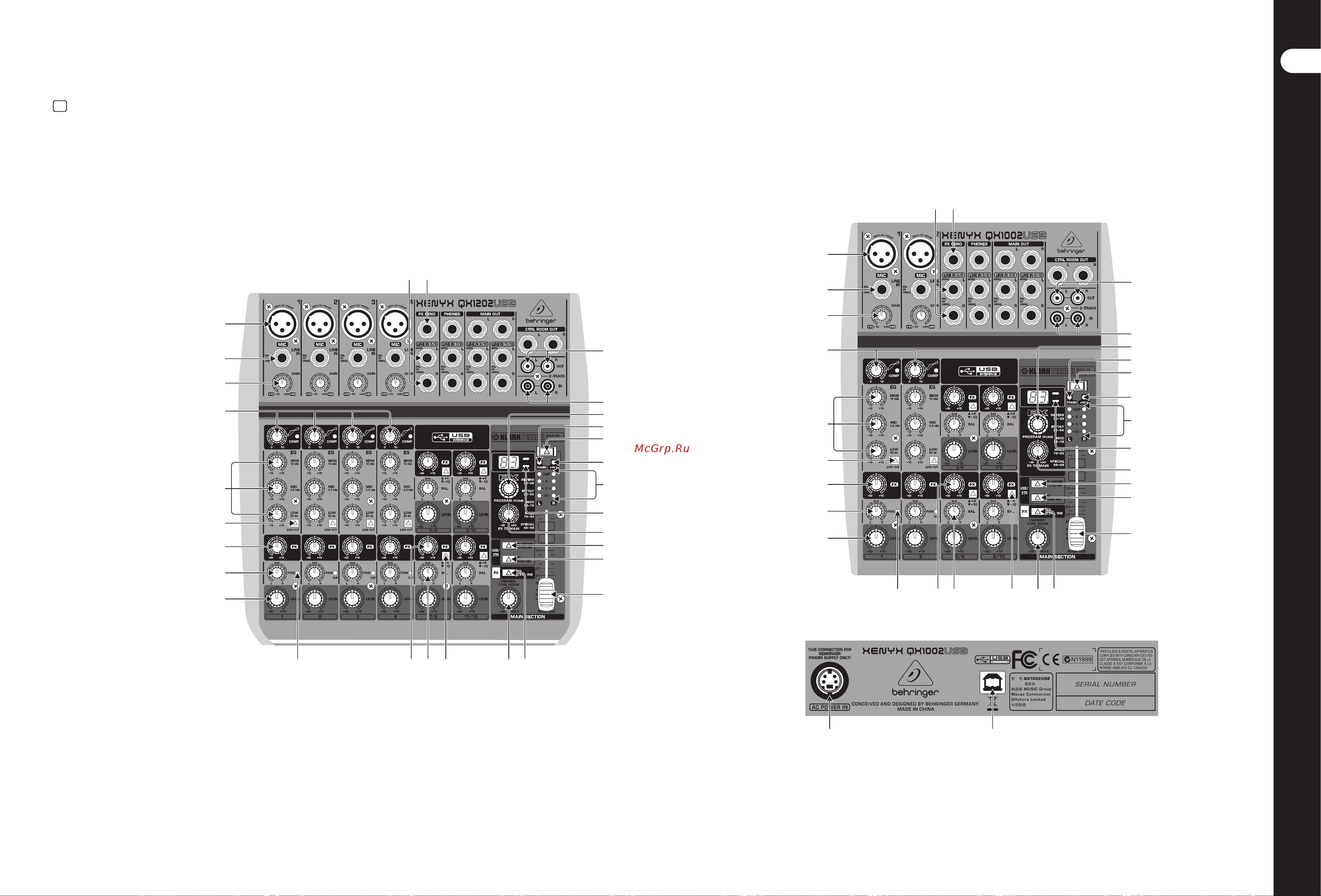 Behringer XENYX QX1202USB [4/9] Шаг 2 элементы управления