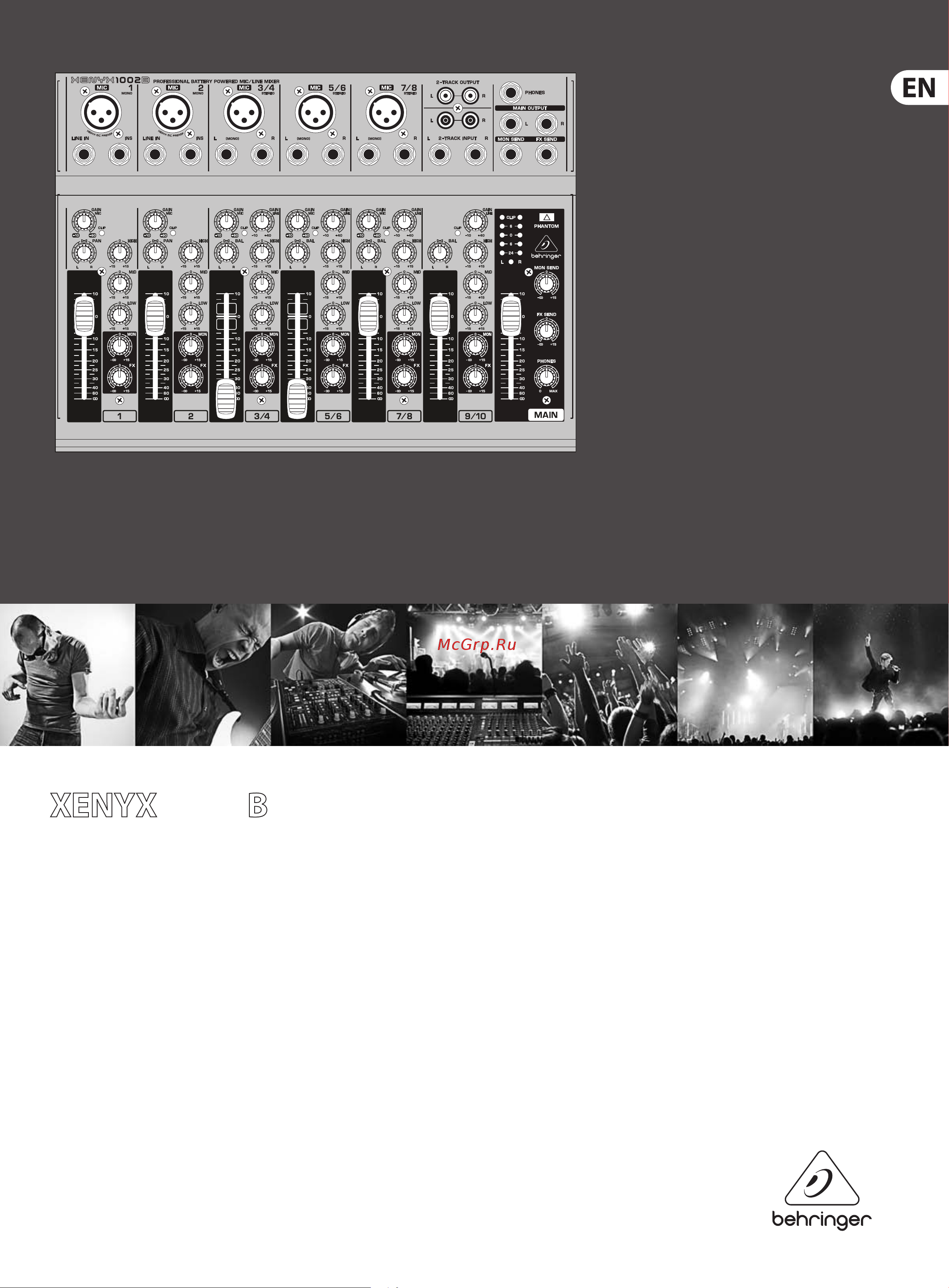 Behringer XENYX 1002B Руководство по эксплуатации онлайн