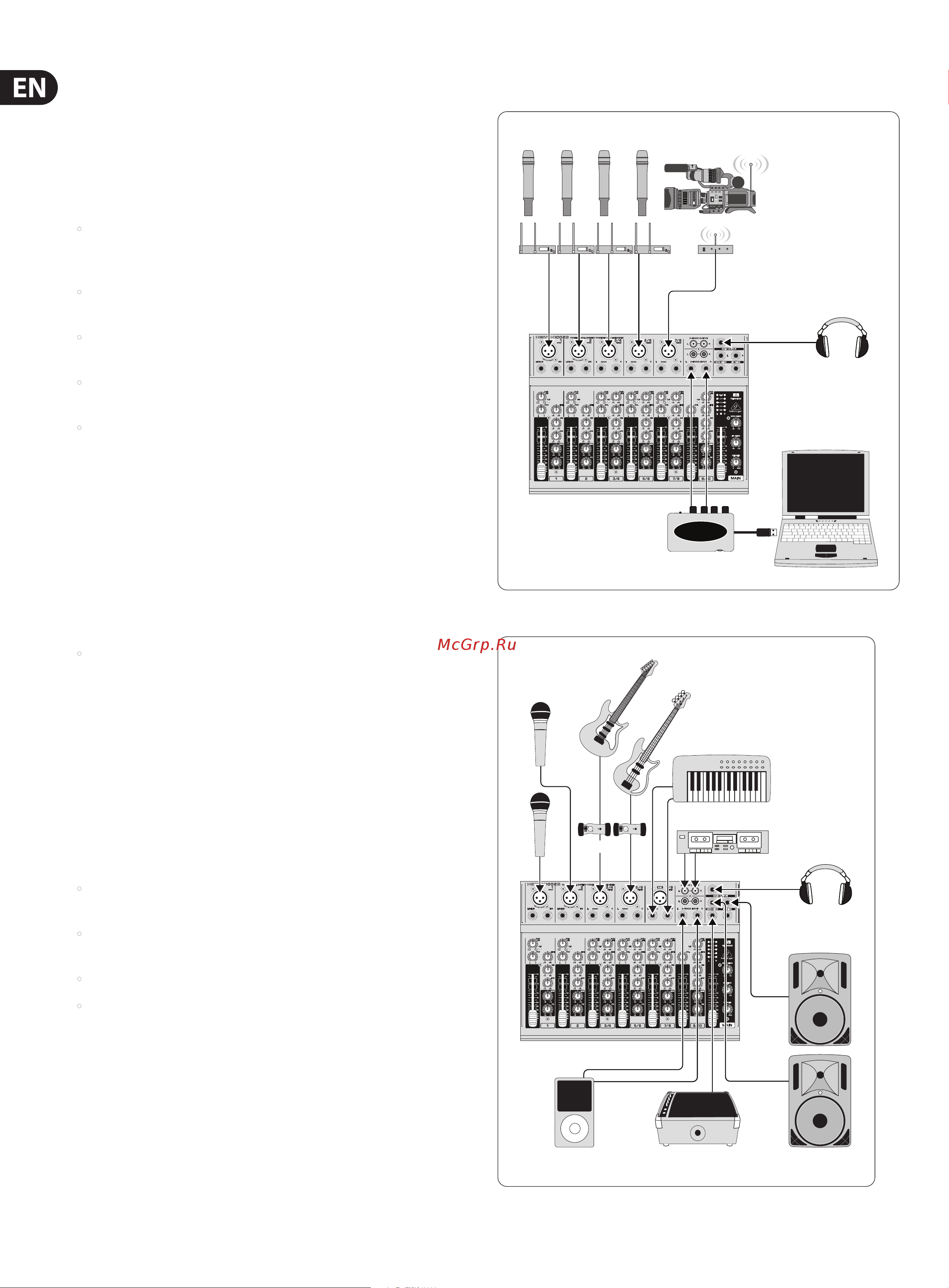 Behringer XENYX 1002B [8/12] Creating a monitor mix