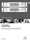 Behringer EUROPOWER EP4000 Руководство по эксплуатации