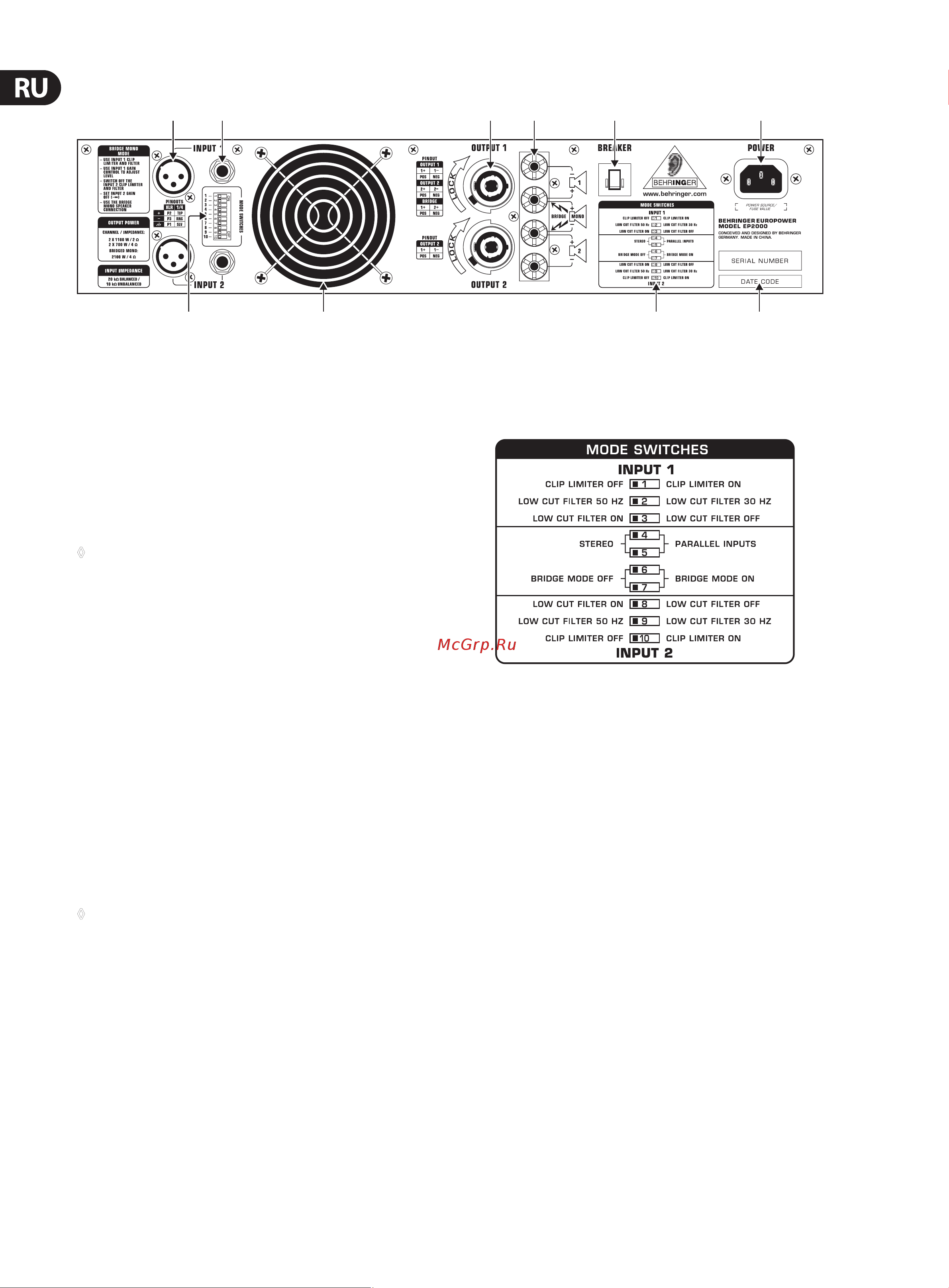 Behringer EUROPOWER EP4000 [6/16] 13 12 11 8 7