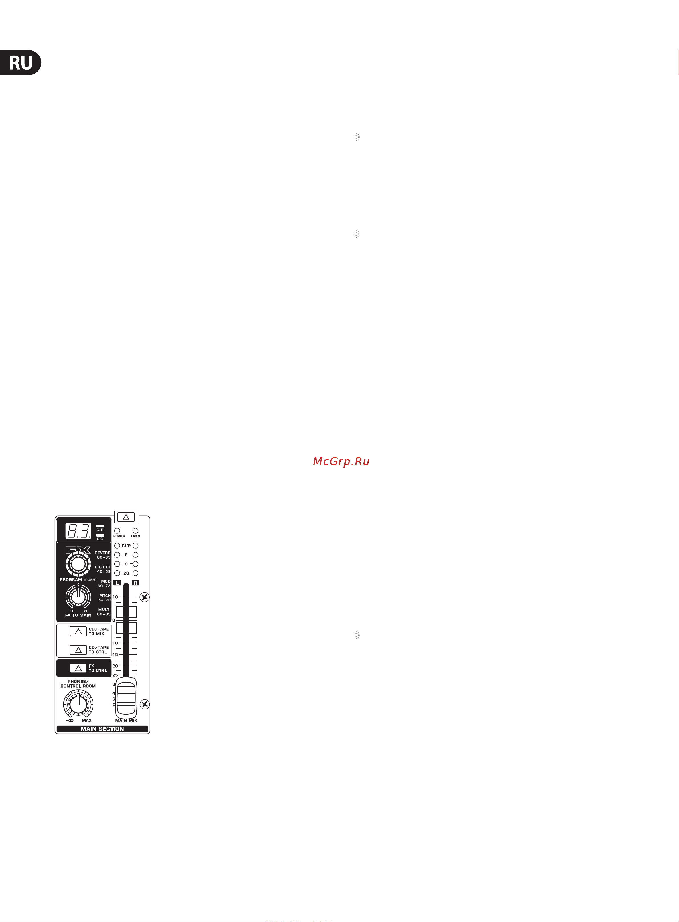 Behringer XENYX 1202FX [8/15] Главная секция