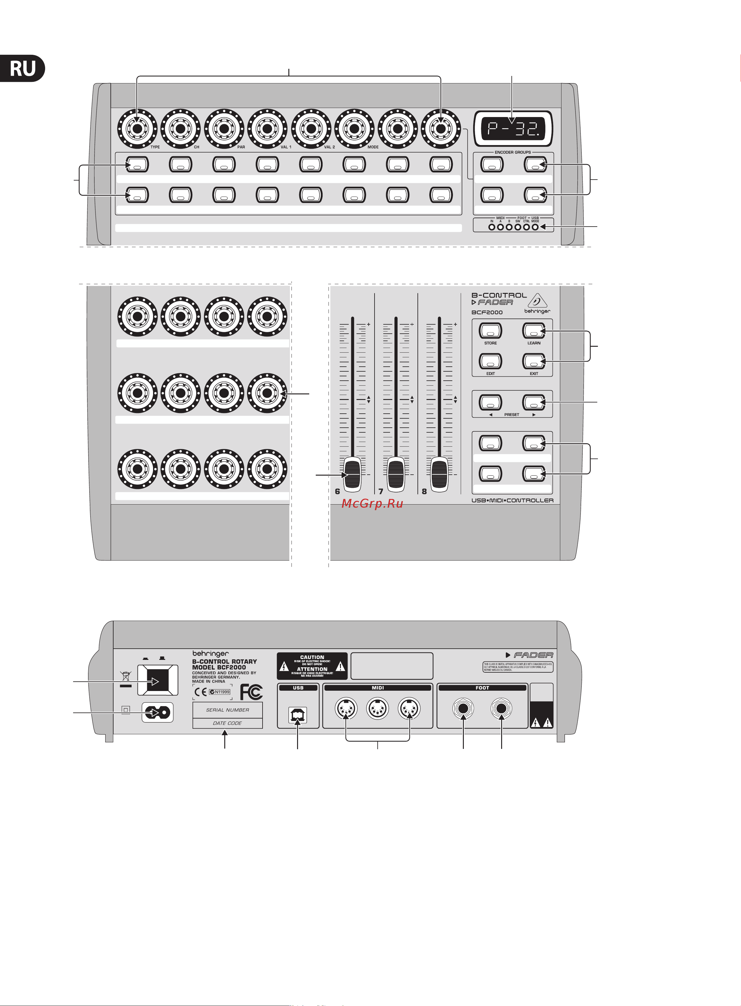 Behringer B-CONTROL FADER BCF2000 Руководство по эксплуатации онлайн [6/24] 777665