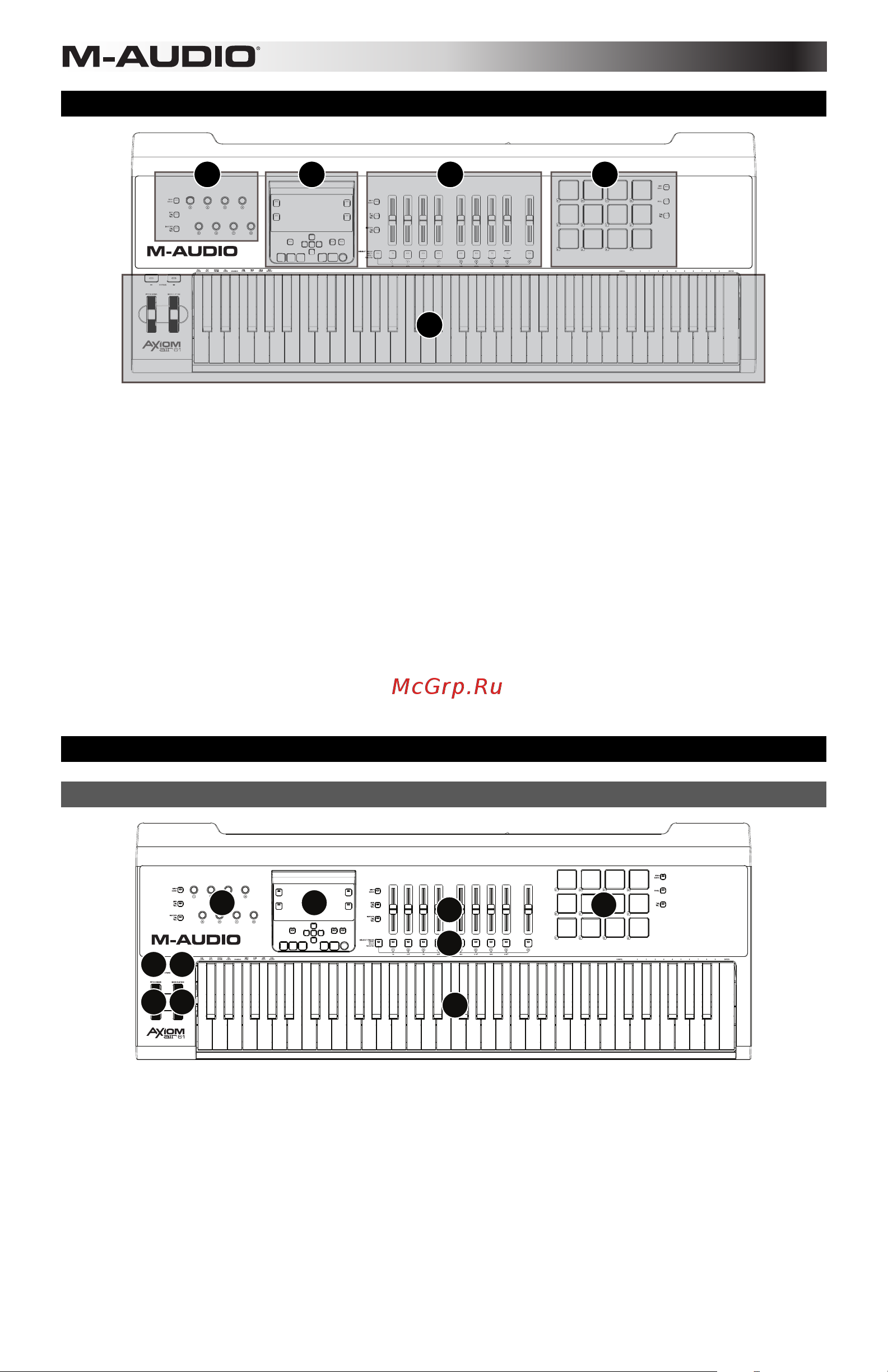 M-Audio Axiom AIR 61 [48/60] Bedienelemente anschlüsse oberseite
