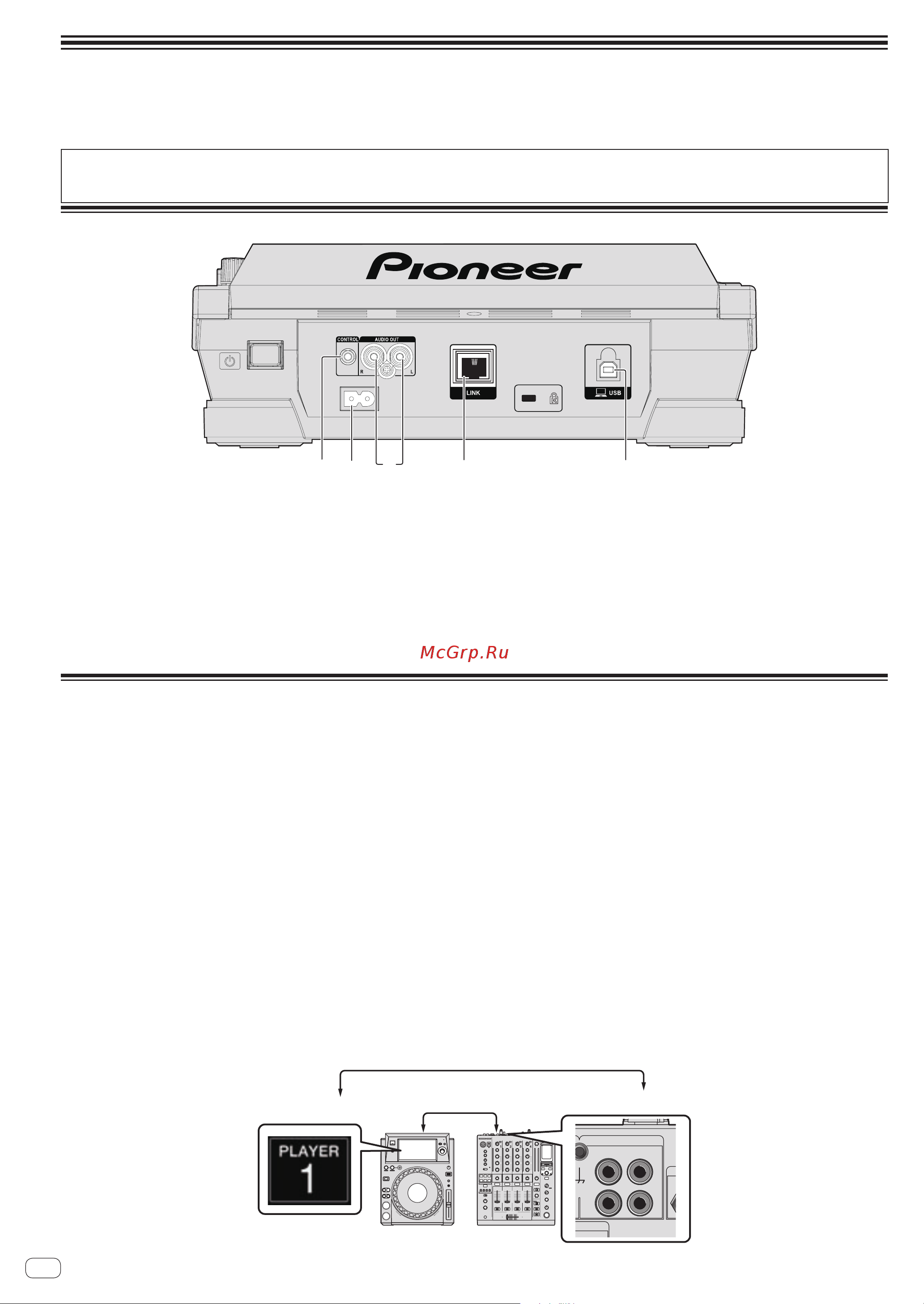 Pioneer XDJ-1000 [8/42] Подключения