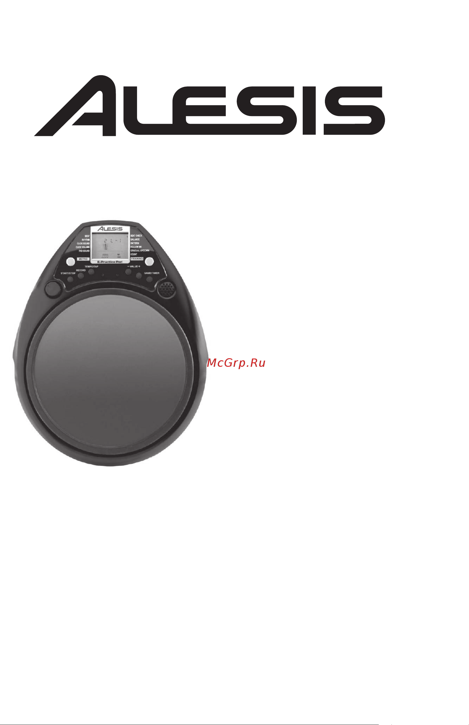 Alesis E-Practice Pad Руководство по эксплуатации онлайн