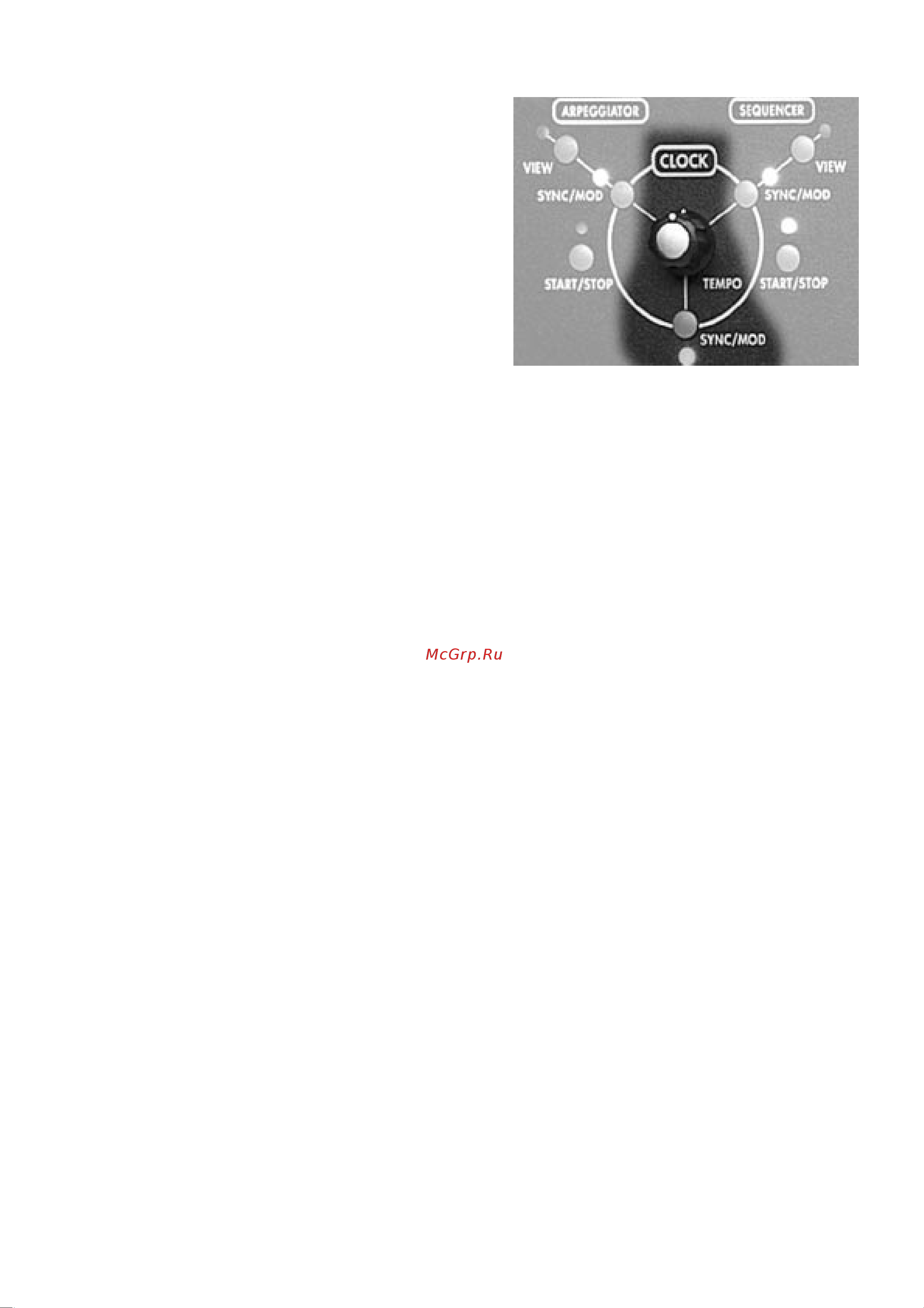 Alesis A6 ANDROMEDA [69/274] Ñåêöèÿ clock çàäàþùèé ãåíåðàòîð