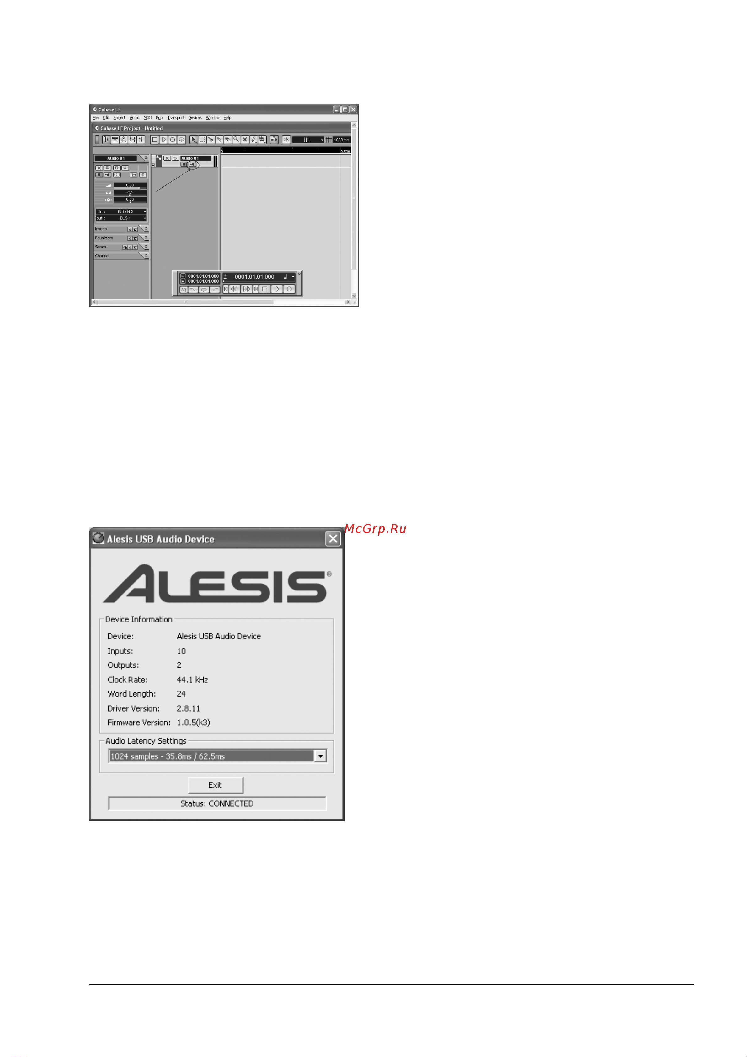 Alesis MultiMix 8USB 2.0 [19/29] Работа с панель управления alesis usb2