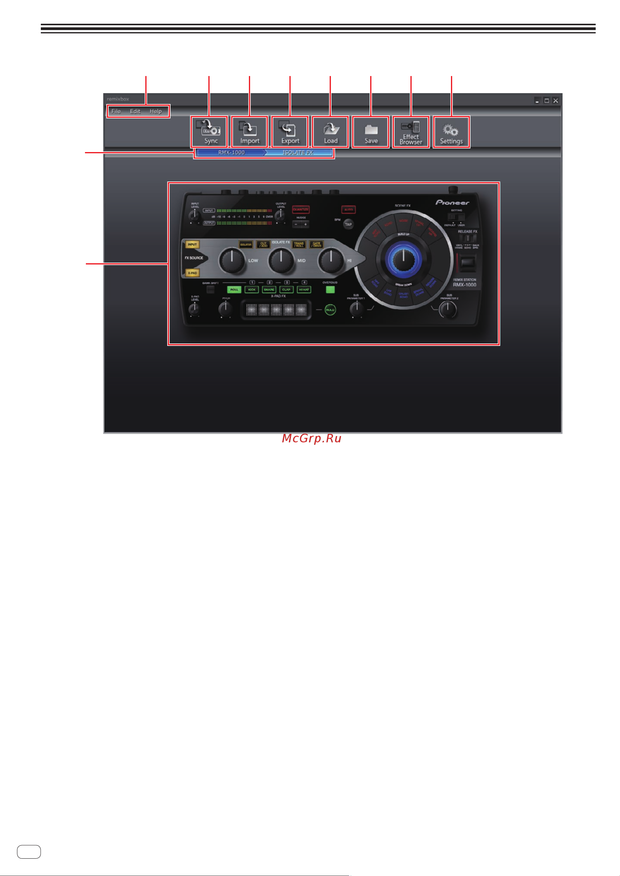 Pioneer RMX-1000-W [4/16] Названия деталей и функции