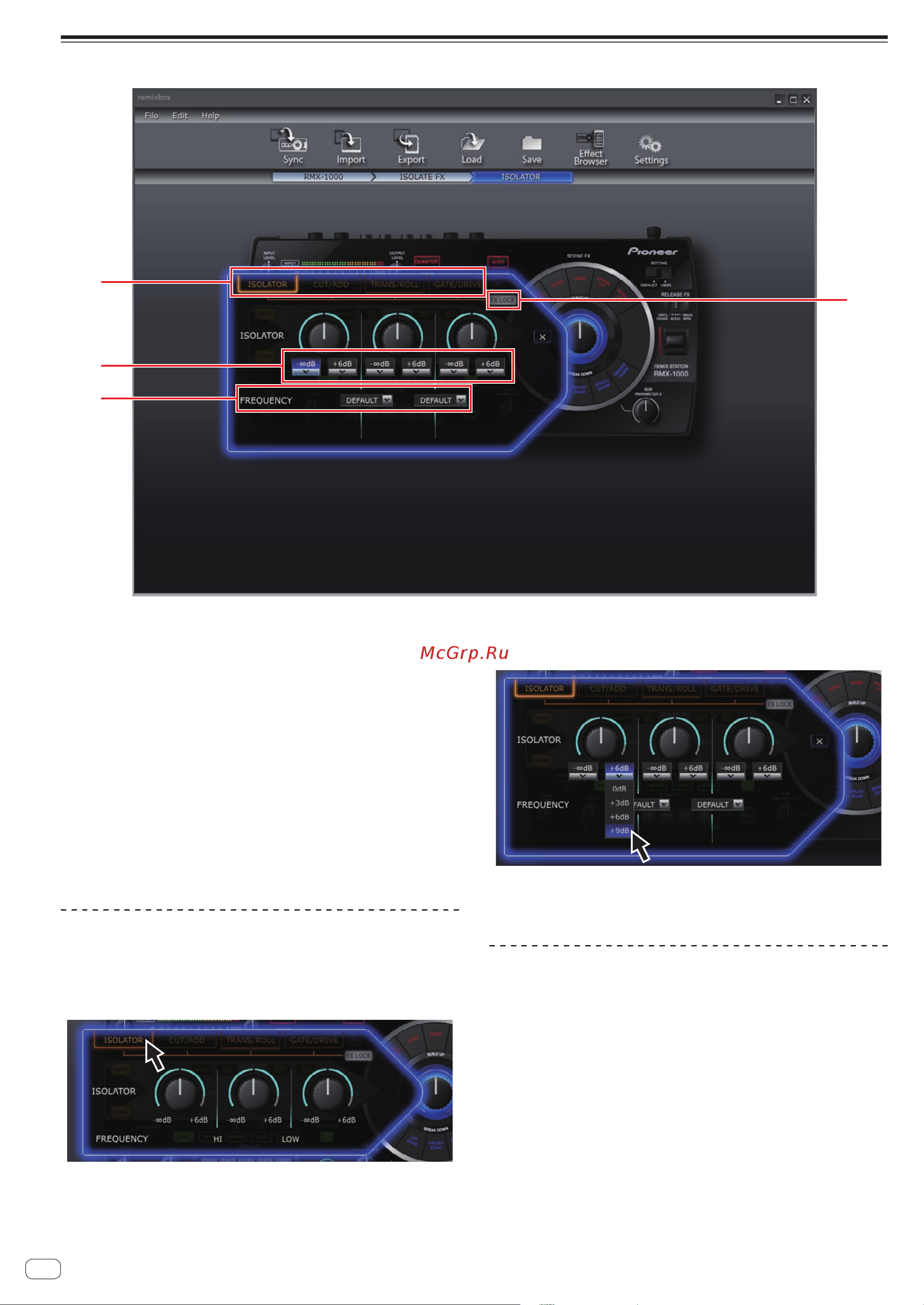 Pioneer RMX-1000-W [8/16] Раздел isolate fx