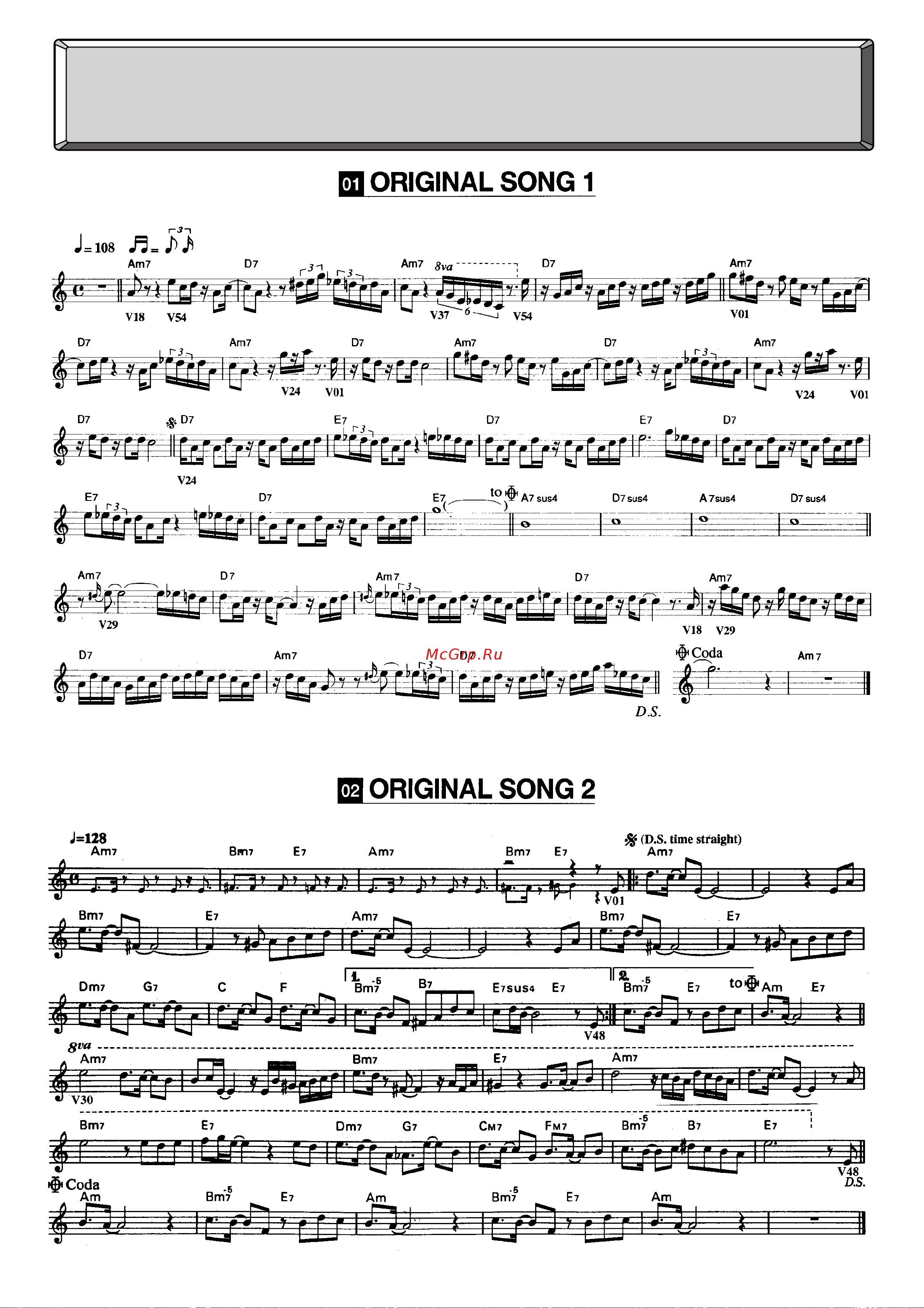 Yamaha PSR-125 [16/30] Song scores
