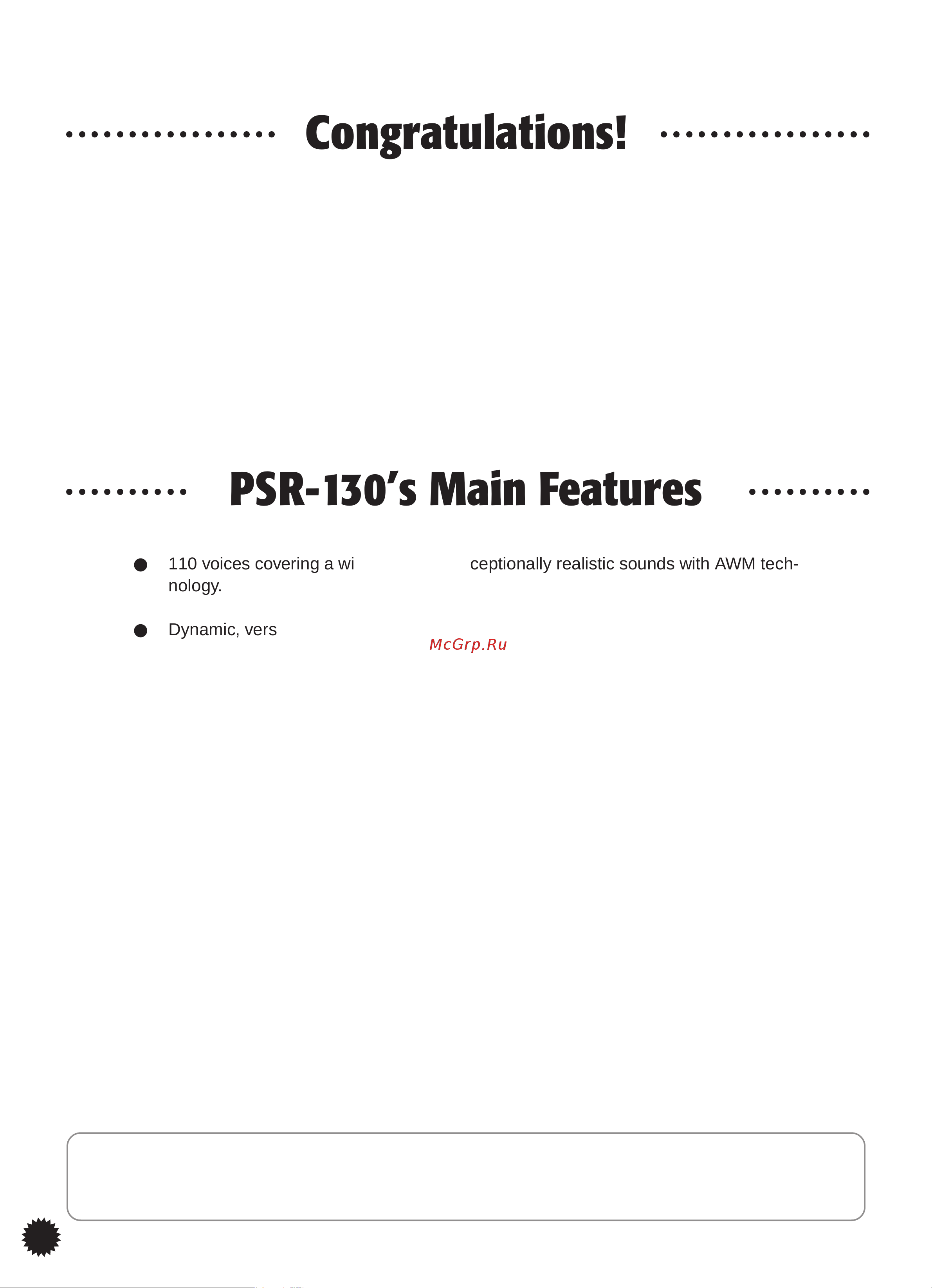 Yamaha PSR-130 [4/34] Psr 130 s main features