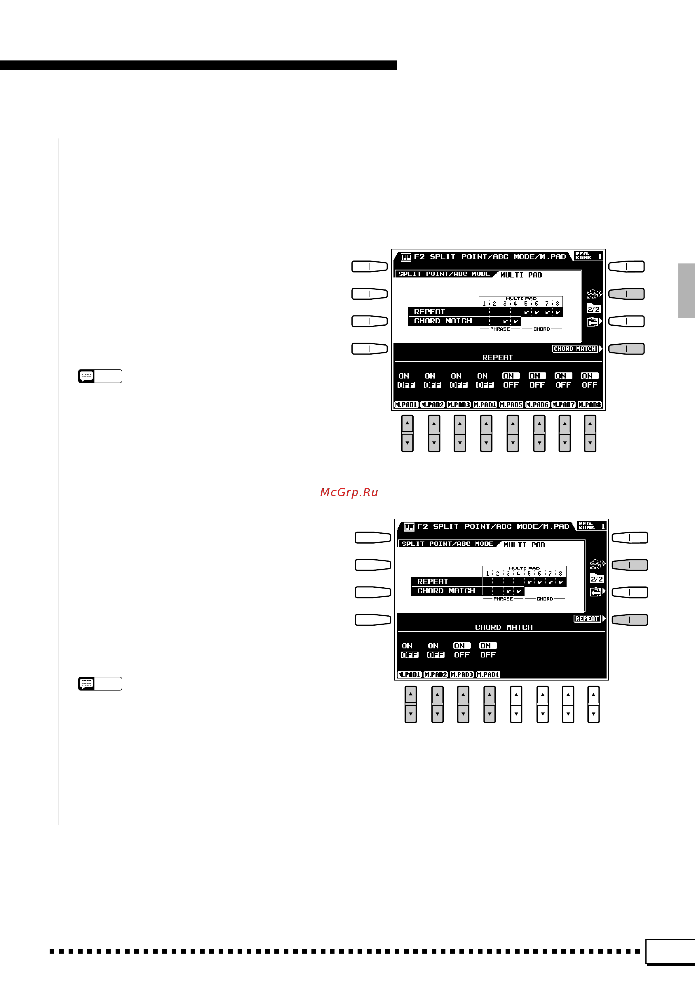 Yamaha PSR-4000 [107/165] F2 split point abc mode multi pad