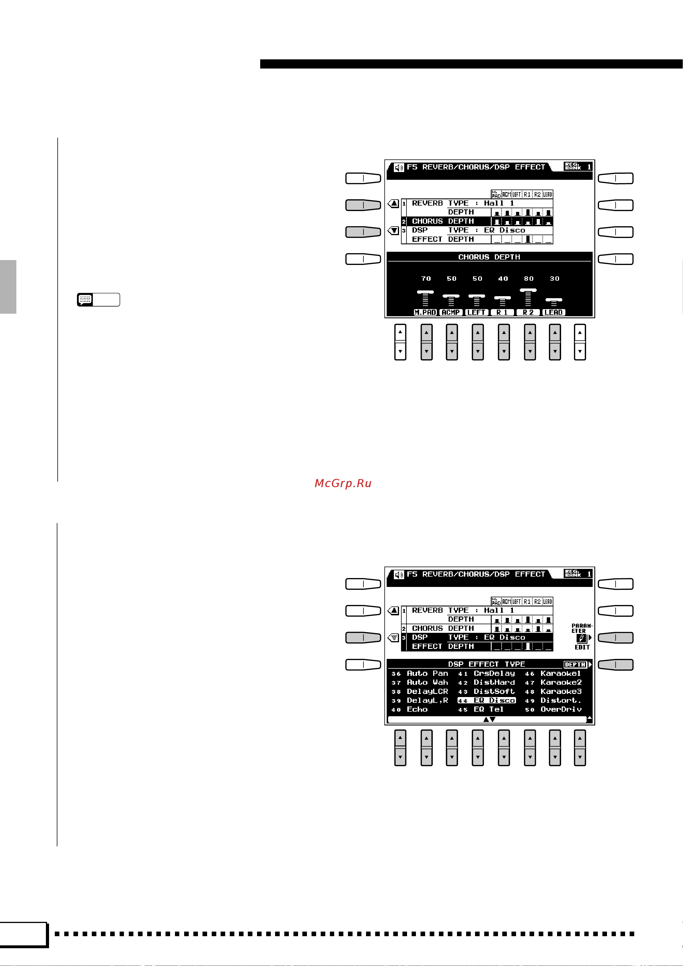 Yamaha PSR-4000 [116/165] F5 reverb chorus dsp effect