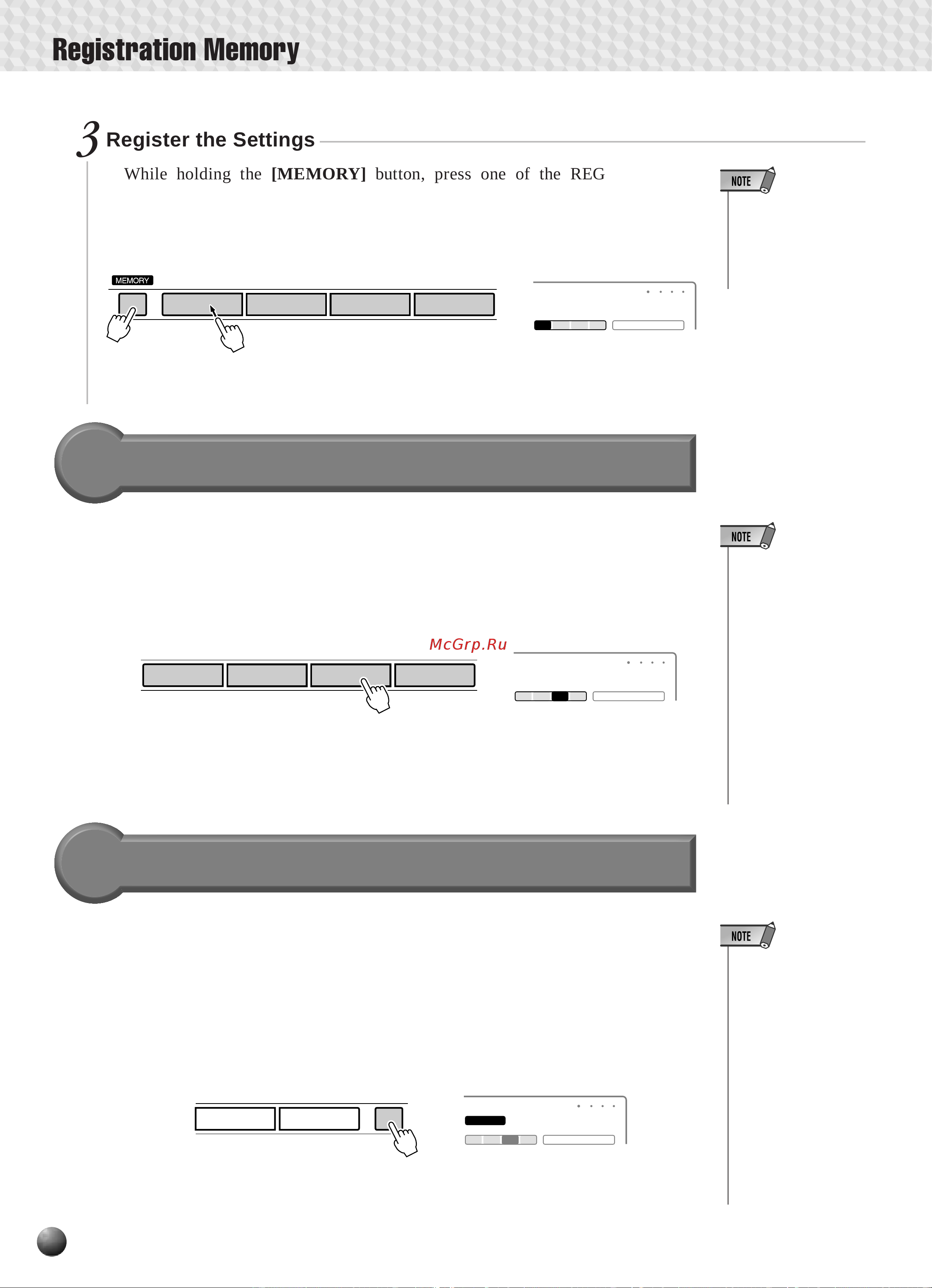 Yamaha PSR-330 [42/90] Gistration memory
