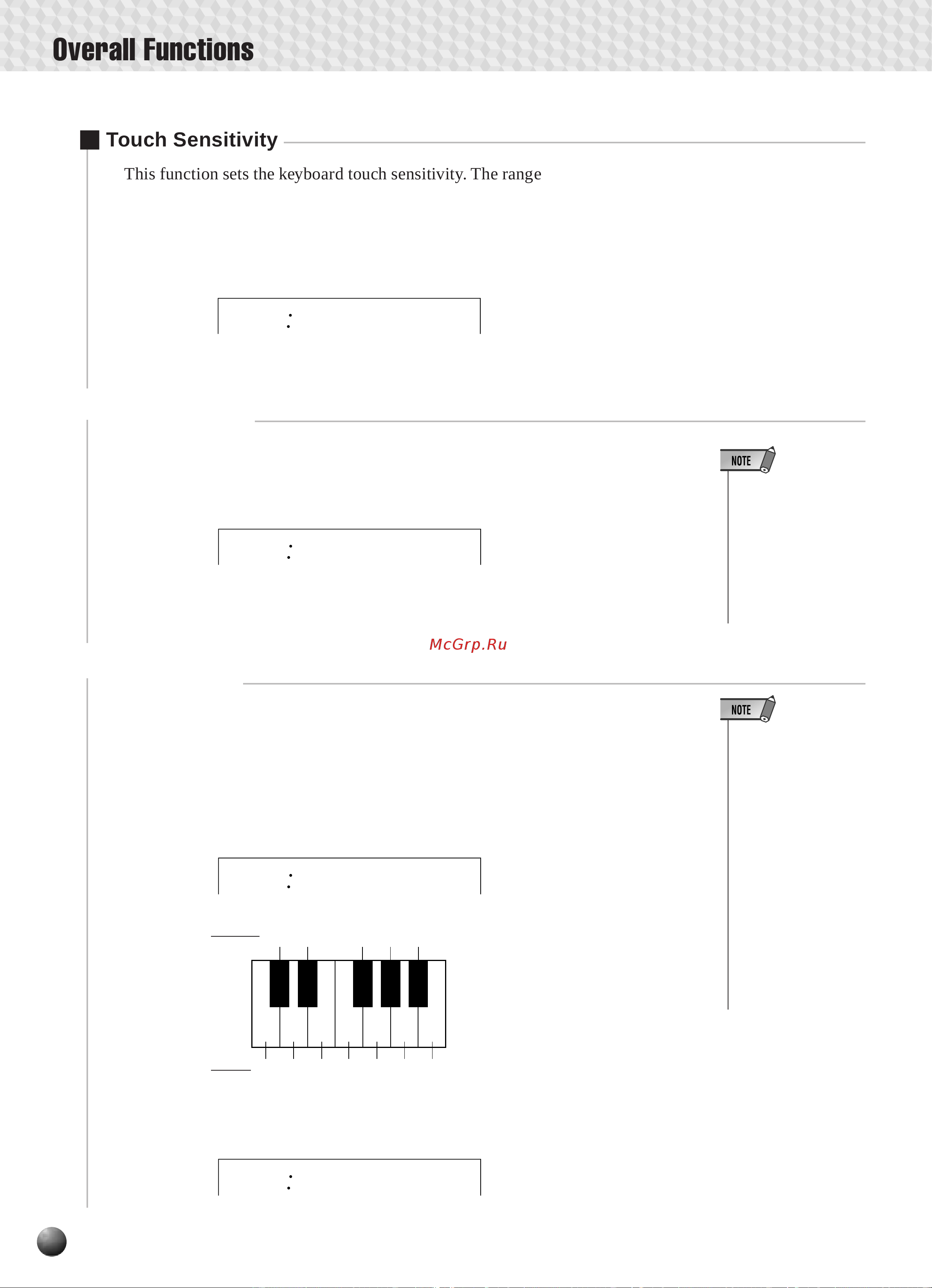Yamaha PSR-330 [66/90] Touch sensitivity