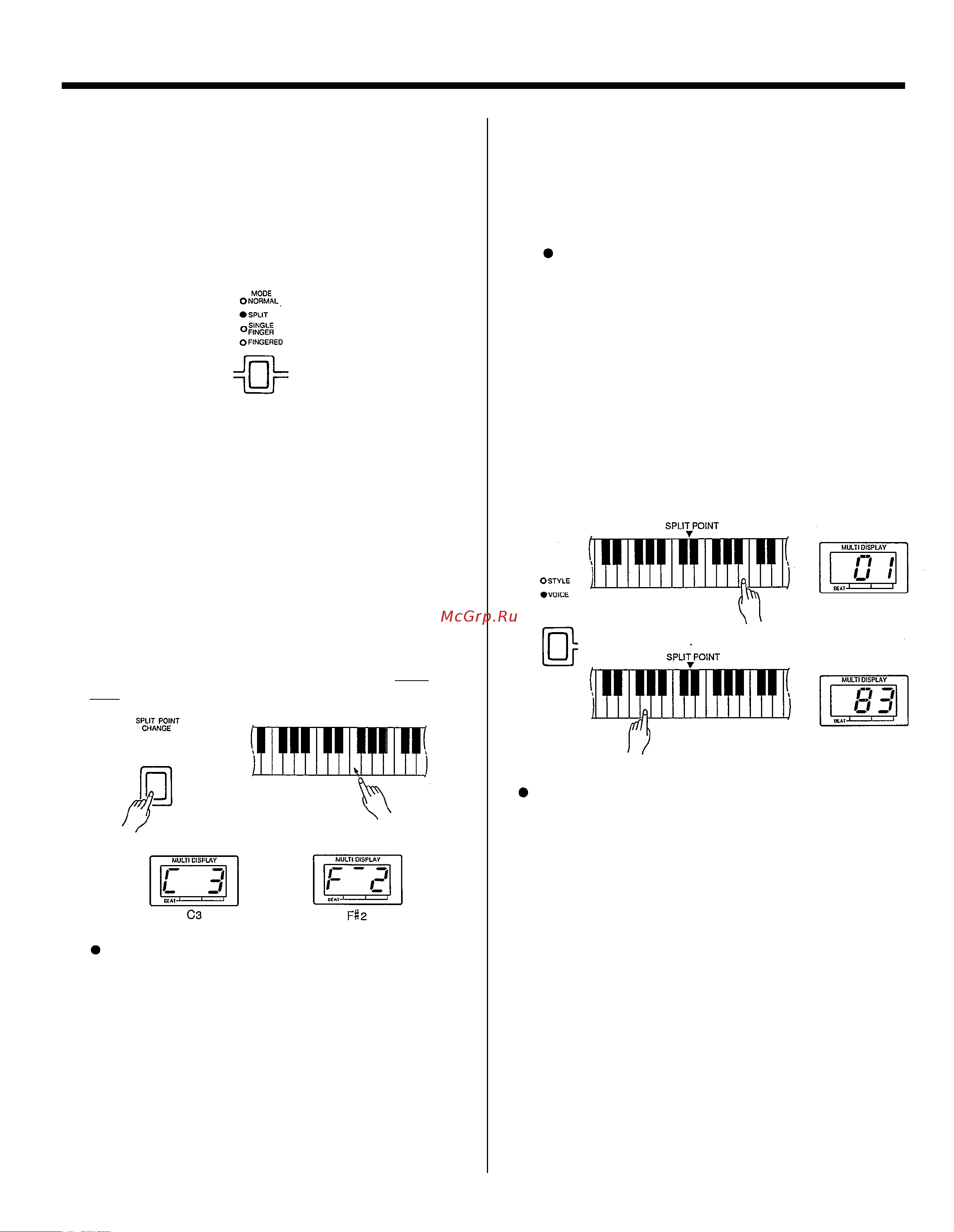 Yamaha PSR-300 [8/29] The split mode