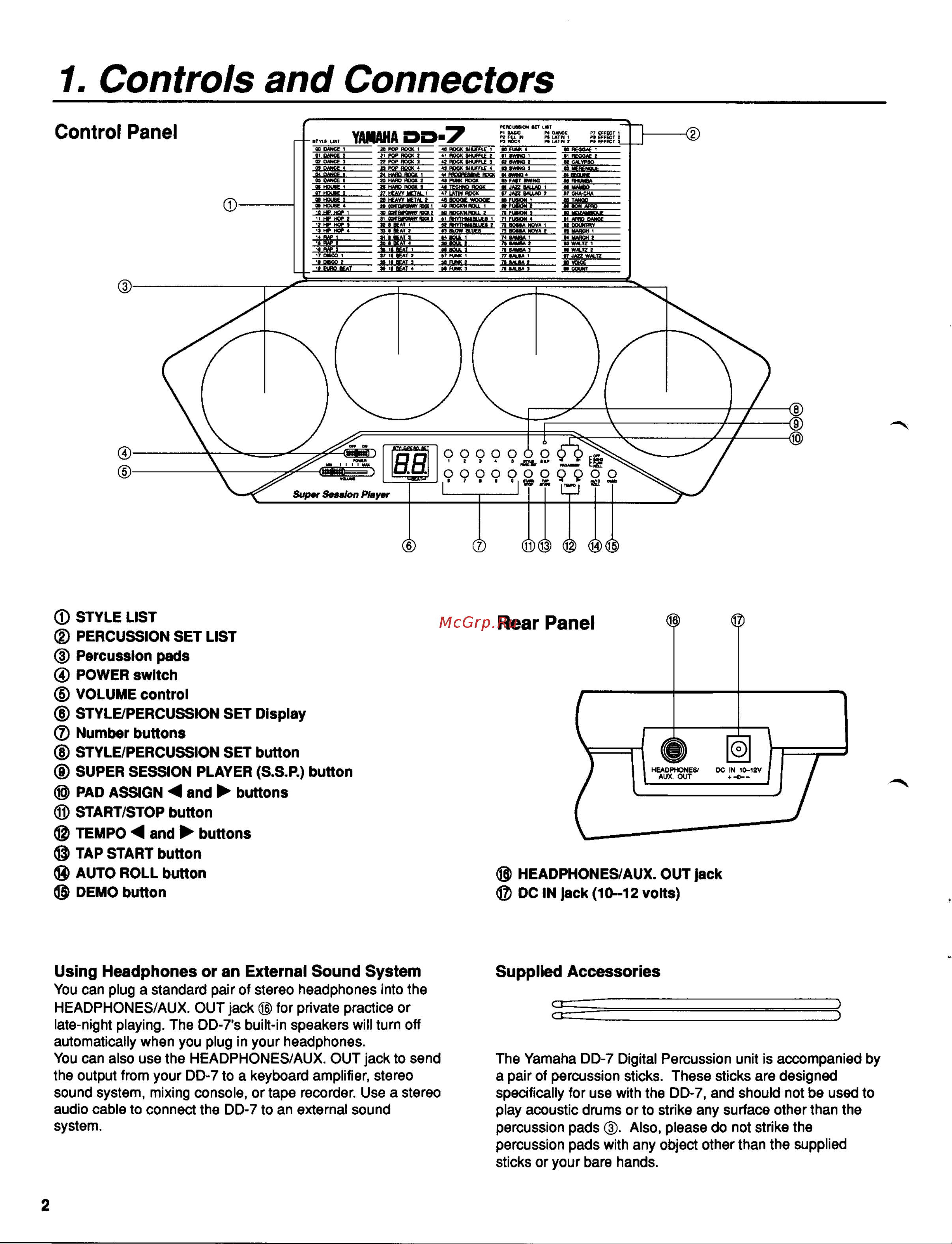 Yamaha DD-7 Руководство по эксплуатации онлайн [4/13] 777740