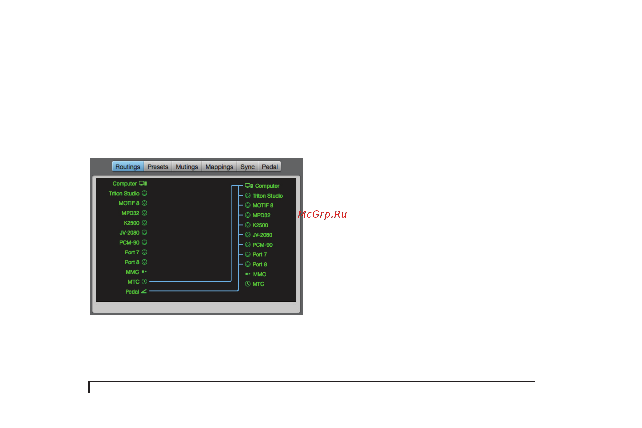 MOTU micro express (USB) [31/94] The routings tab