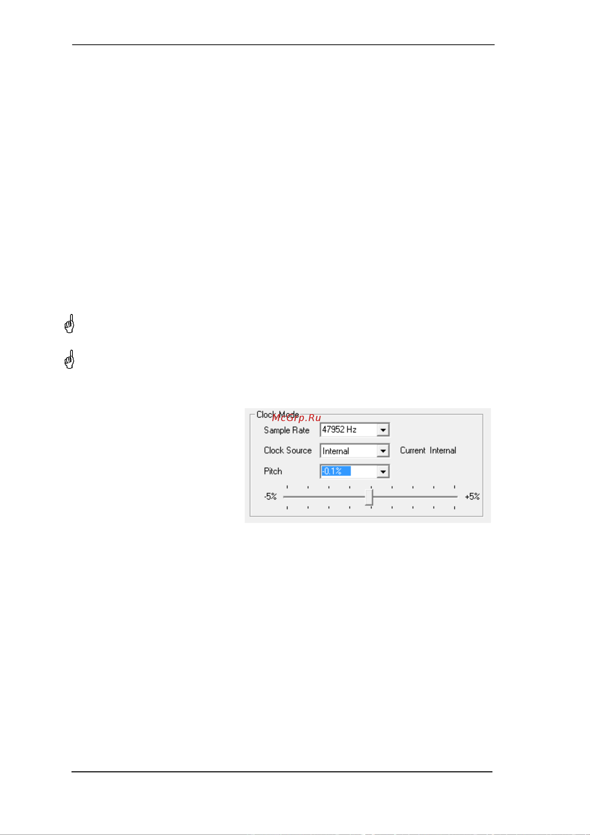 RME HDSPe MADI [16/72] Settings dialog pitch