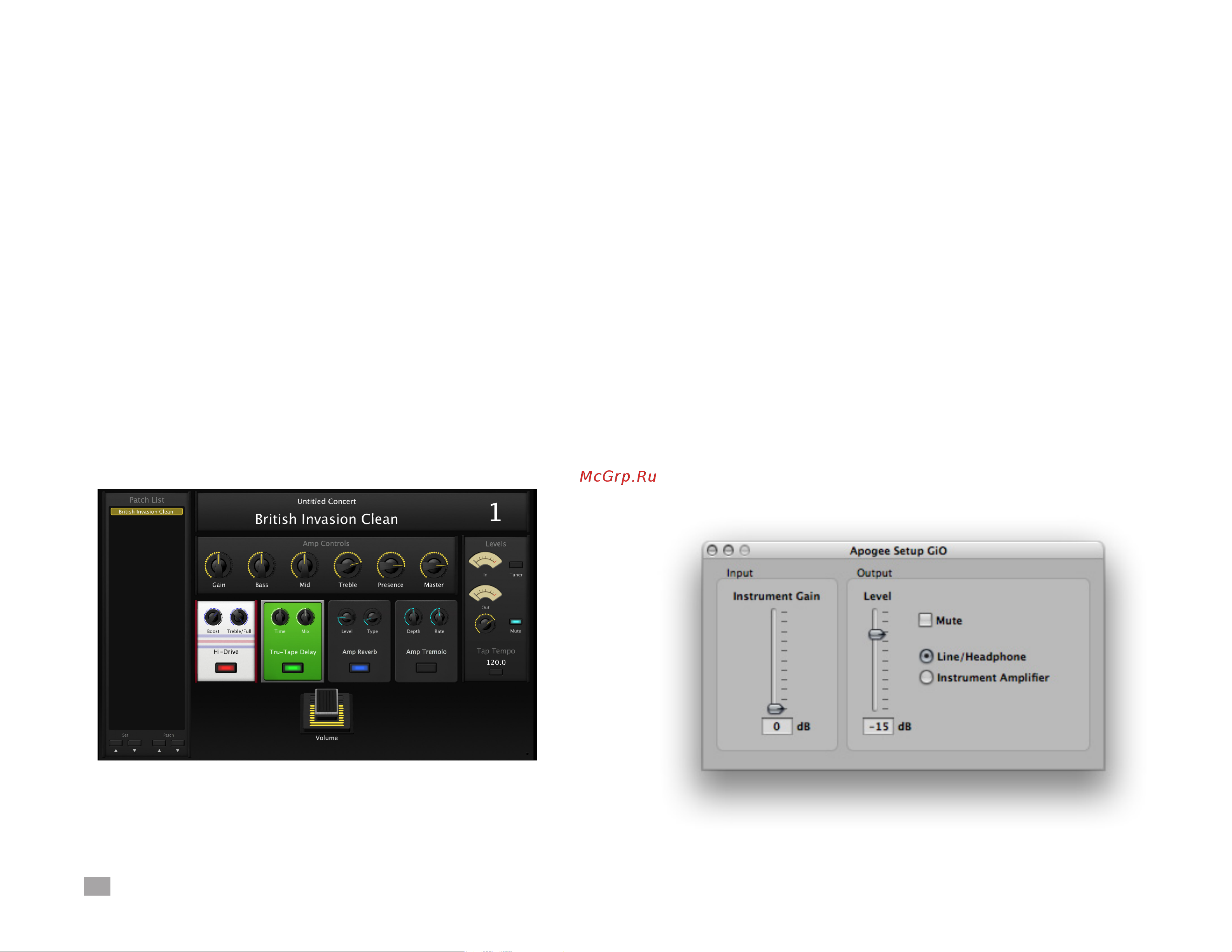 Apogee gio [18/29] Setting gio s audio parameters from mainstage