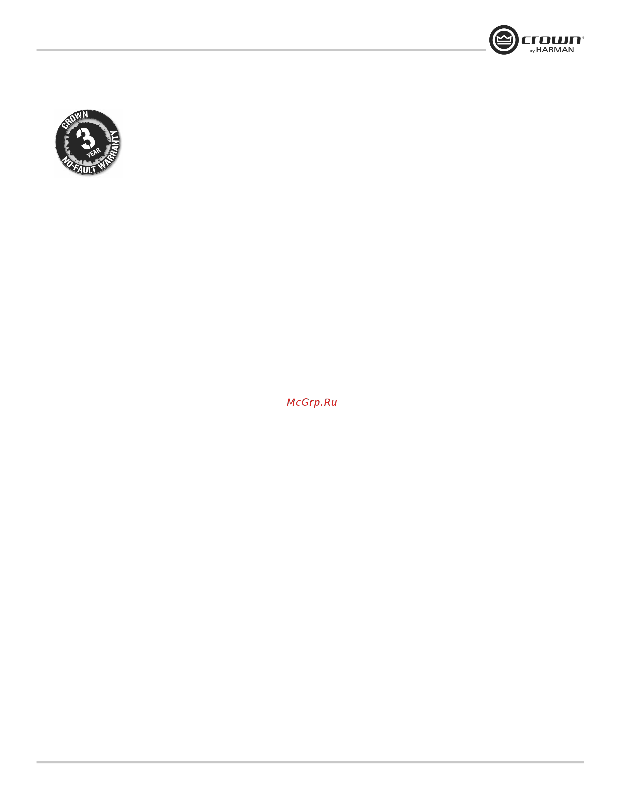Crown Xti 4002 [47/52] Warranty worldwide except usa canada