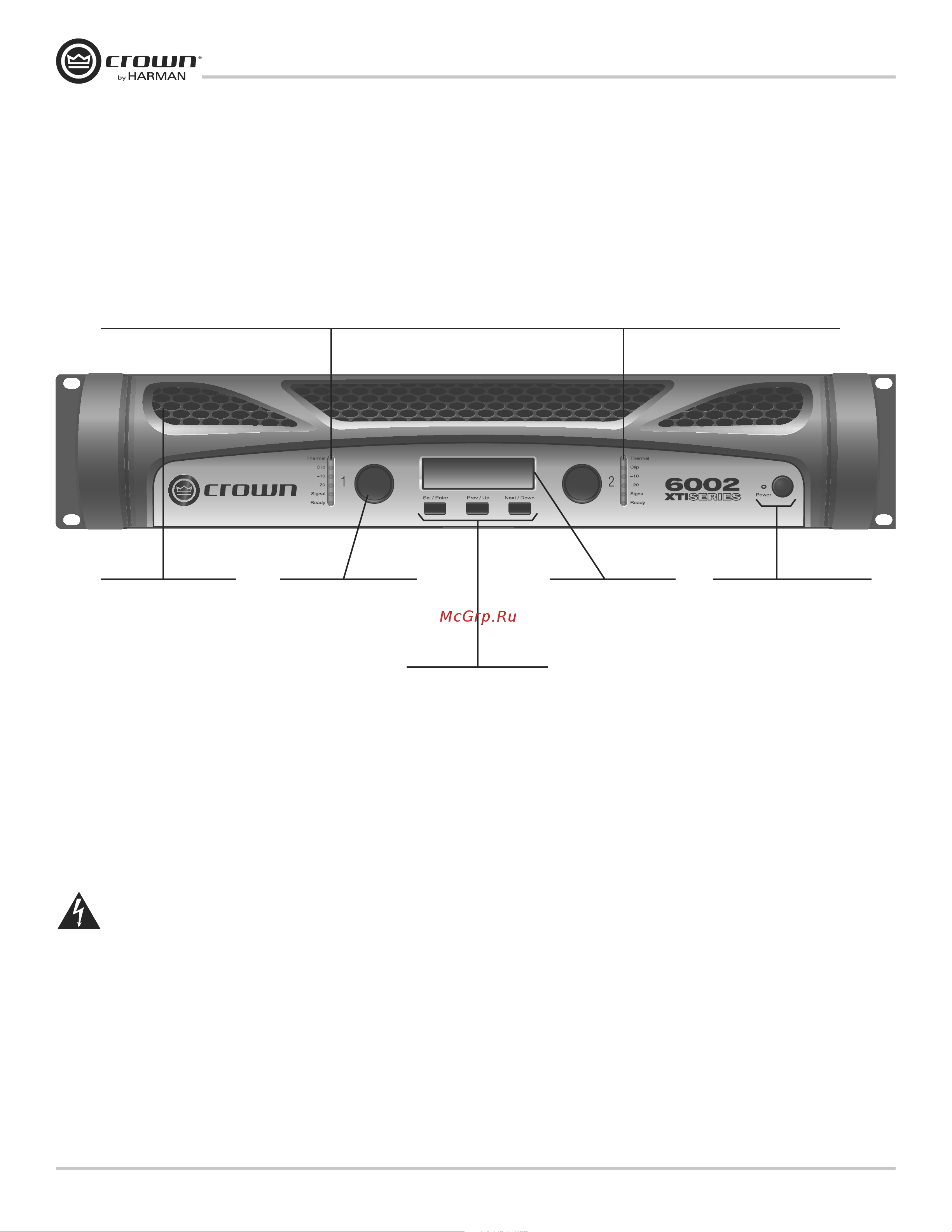 Crown Xti 4002 [8/52] Front panel features