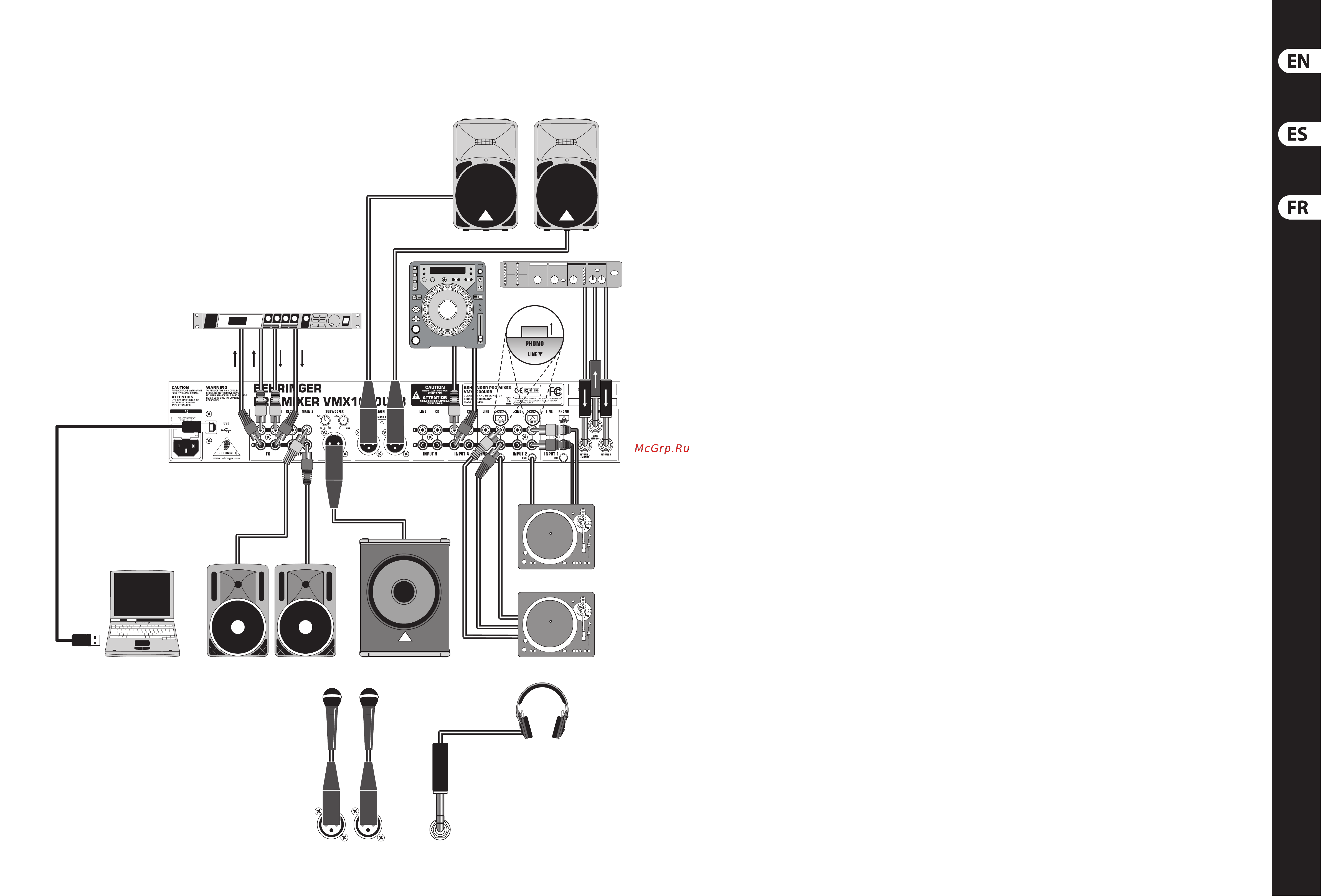 Behringer VMX1000USB PRO MIXER [6/13] Pro mixer series vmx100usb vmx200usb vmx30 0usb vmx1000usb hook up
