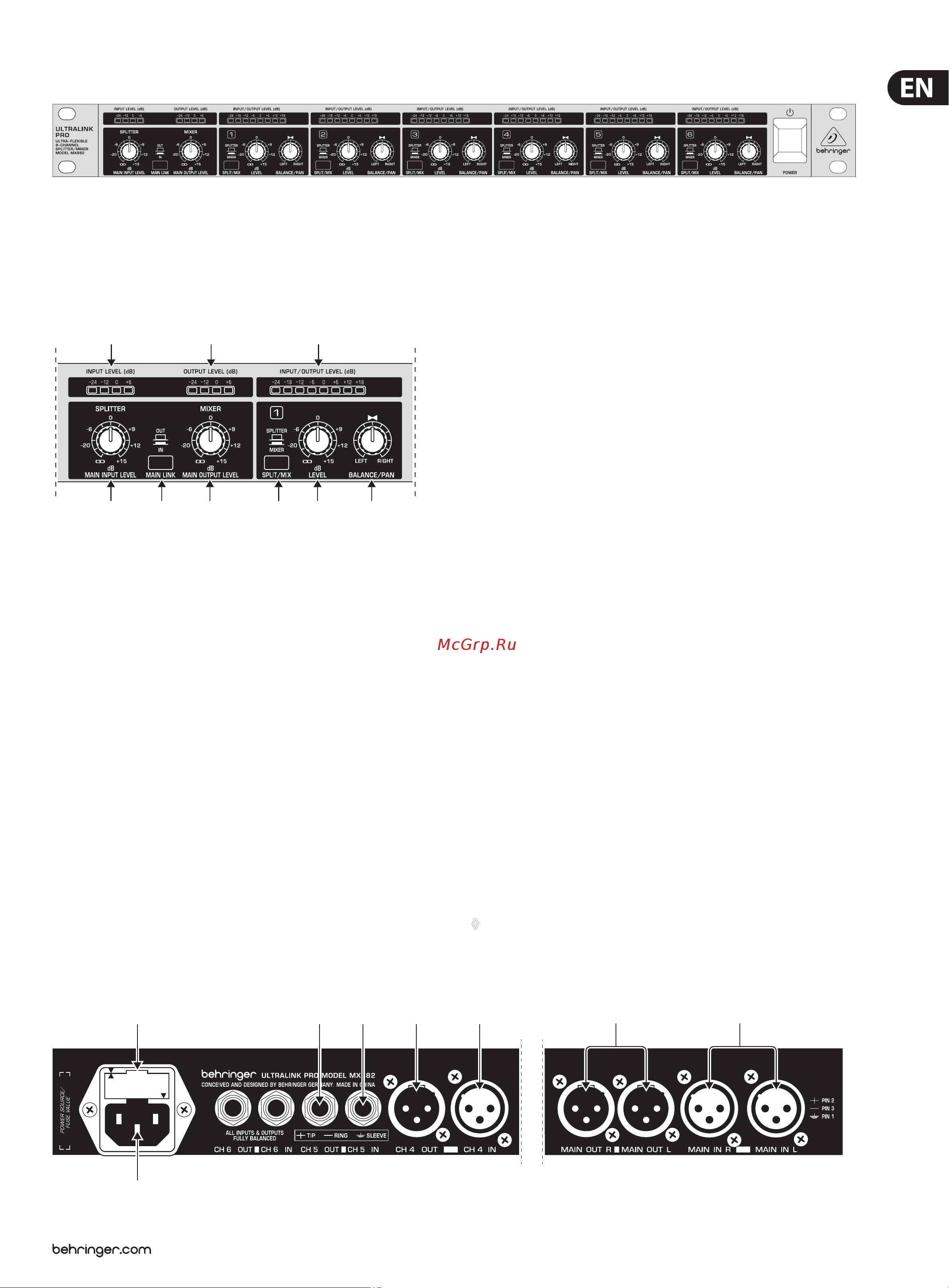 Behringer MX882 ULTRALINK PRO [7/13] Control elements