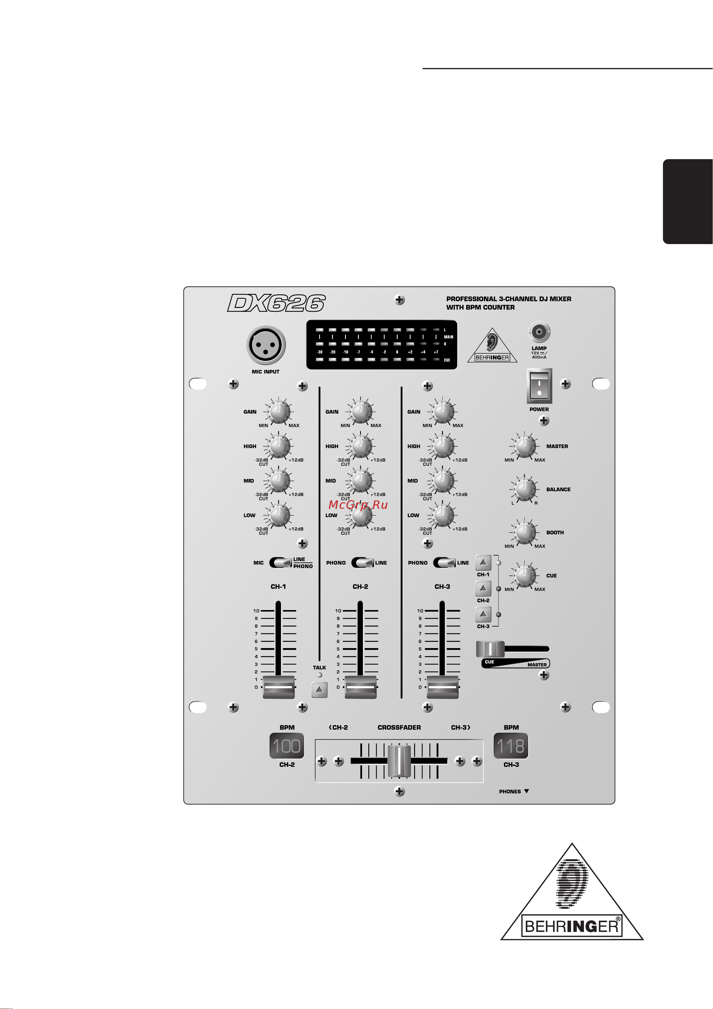 Behringer DX 626 PRO MIXER Руководство по эксплуатации онлайн