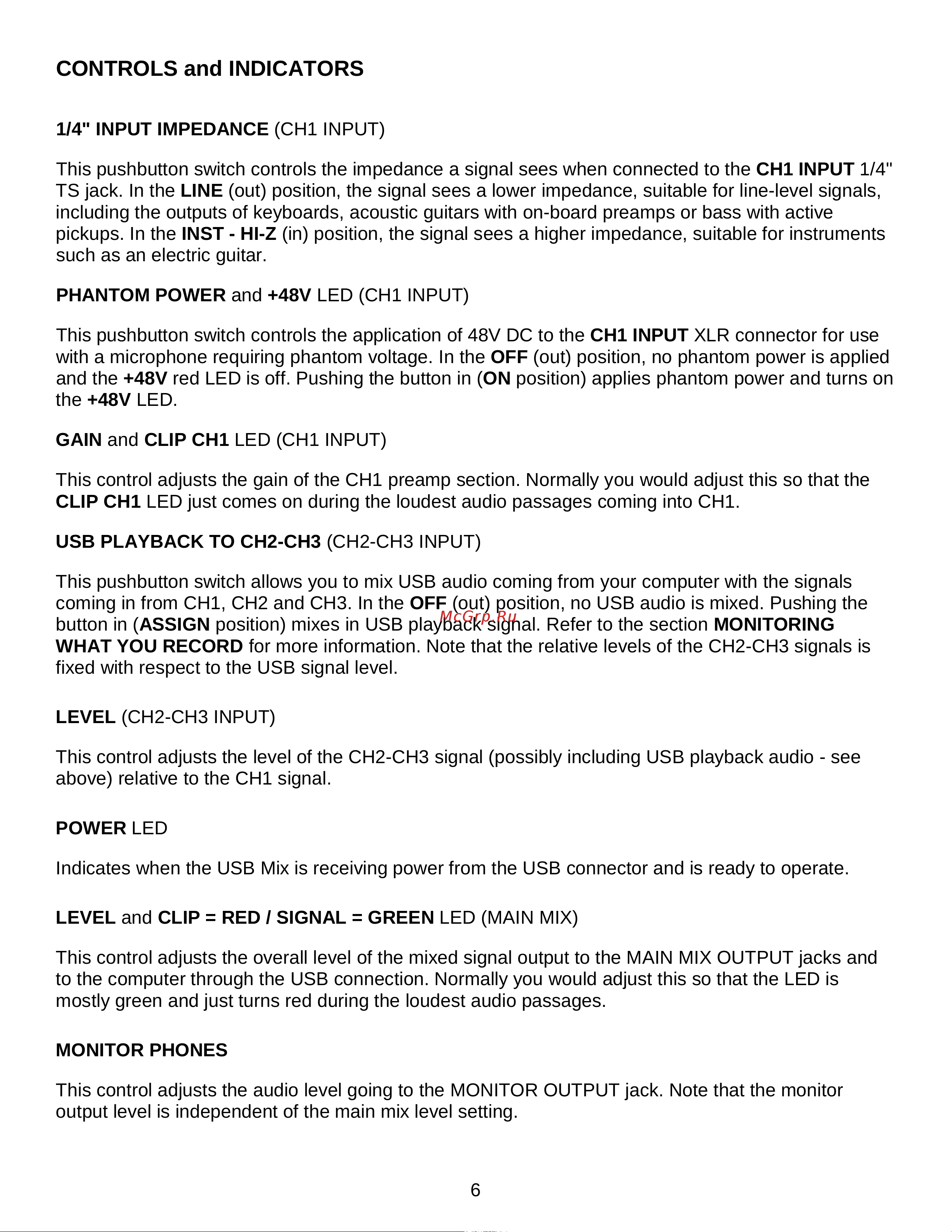 Art USBMix [6/12] Controls and indicators