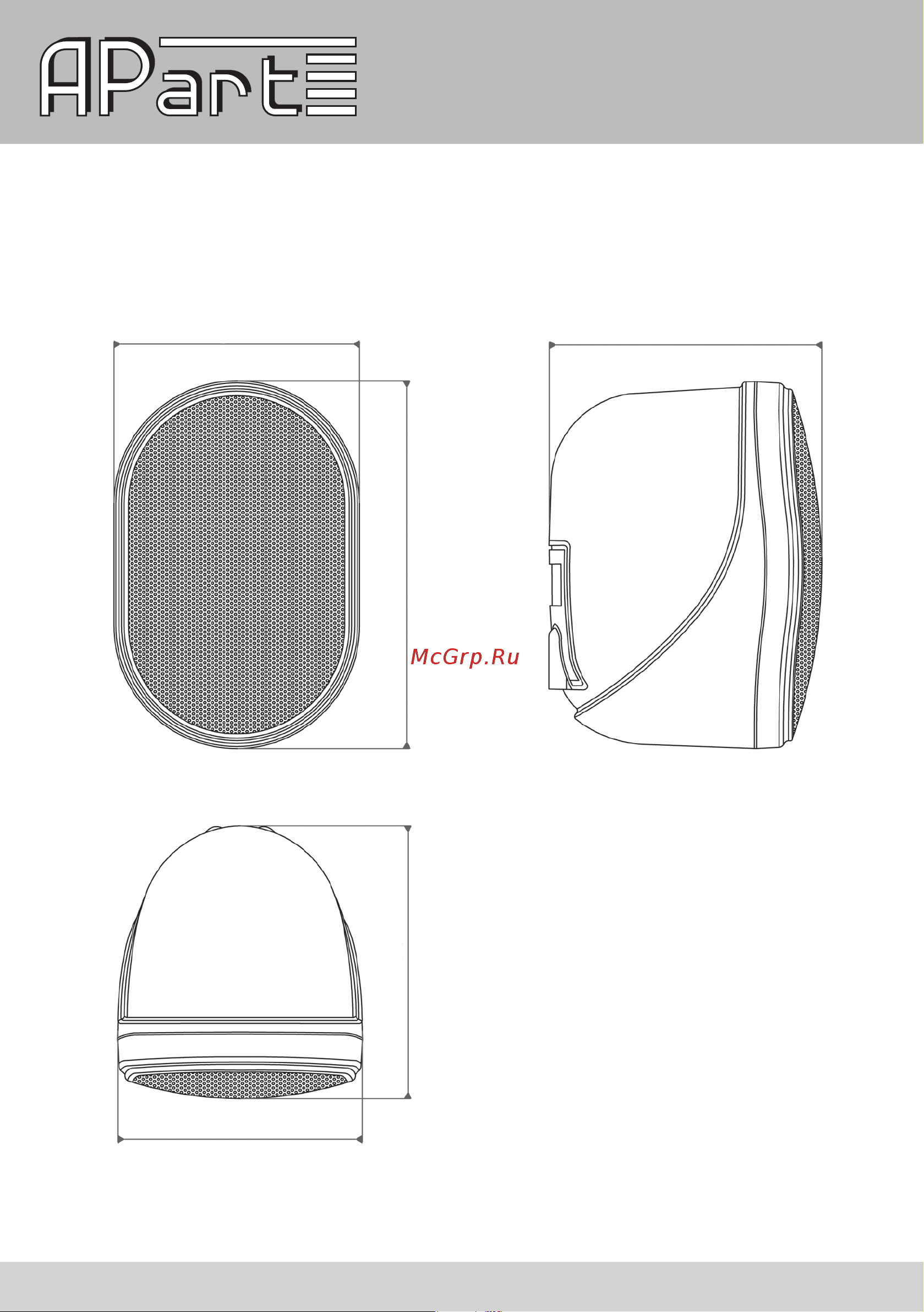 APart OVO8P-W [12/16] Technical drawing with measurements