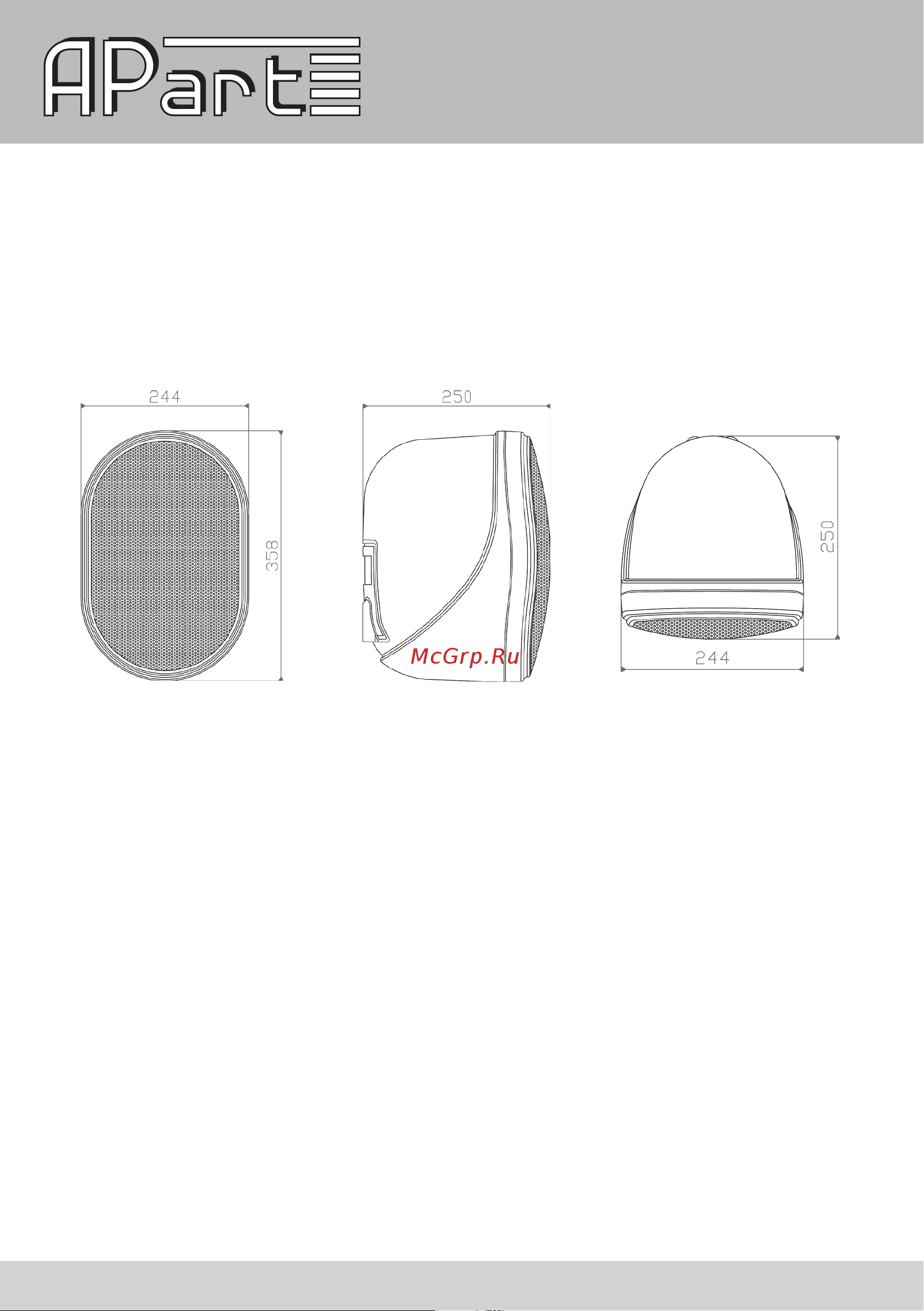 APart OVO8T-BL [7/8] Technical drawing with measurements